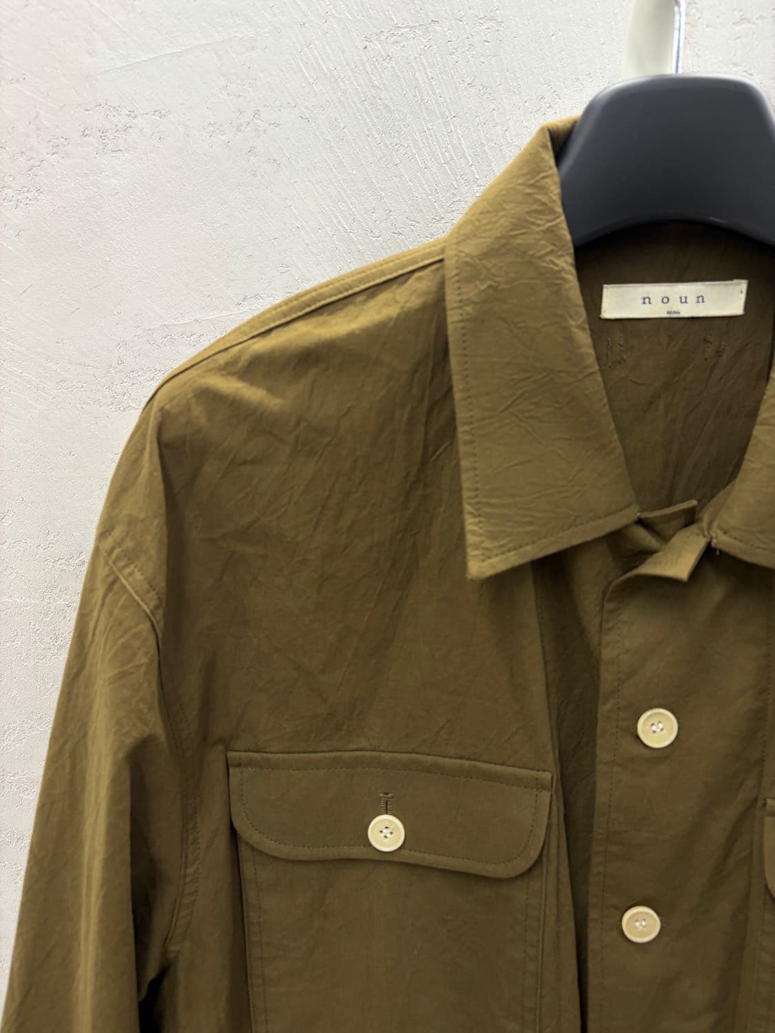 Noun wrinkle shirt jacket khaki 2 상품이미지3