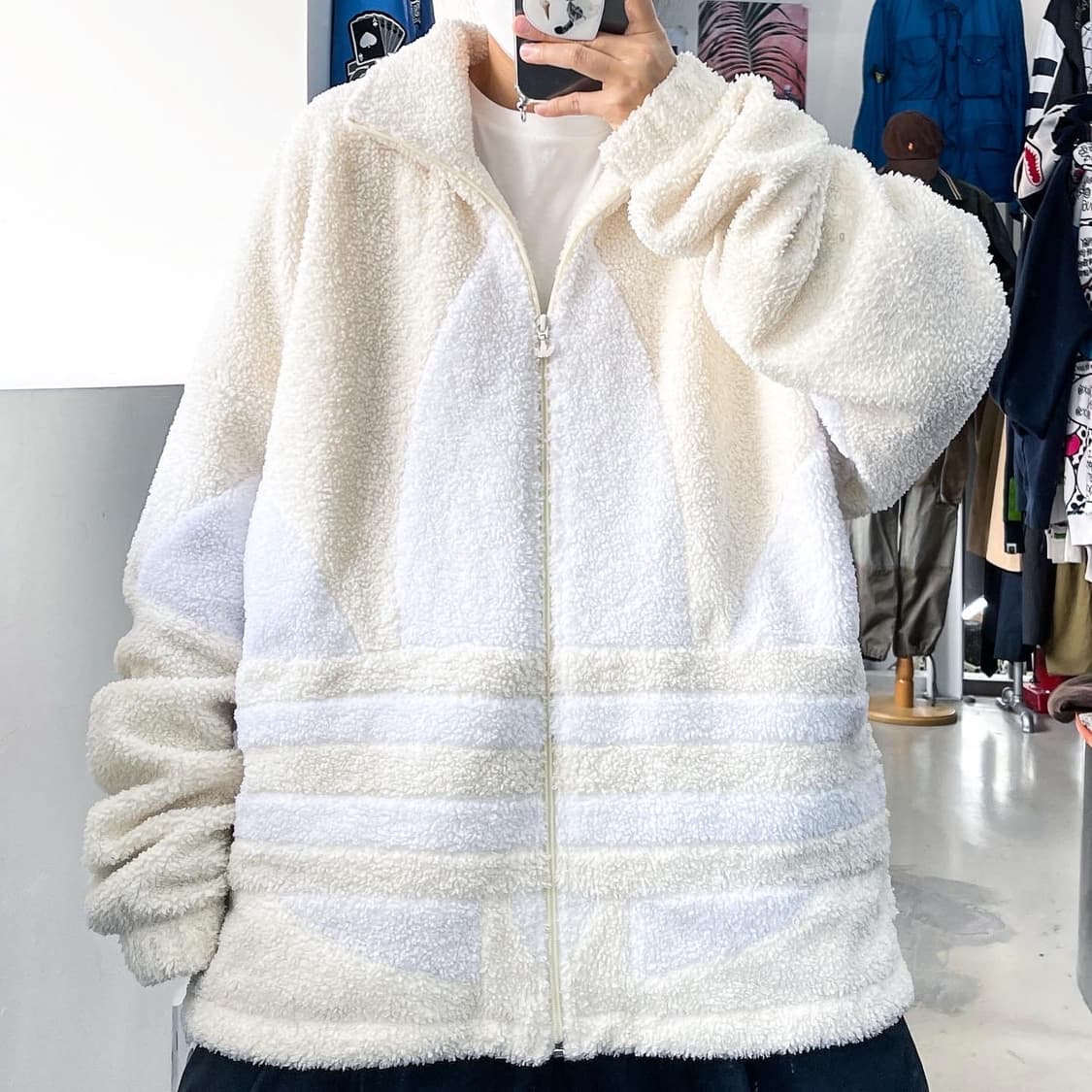 아디다스 빅트레포일 오버사이즈 플리스 자켓 상품이미지1