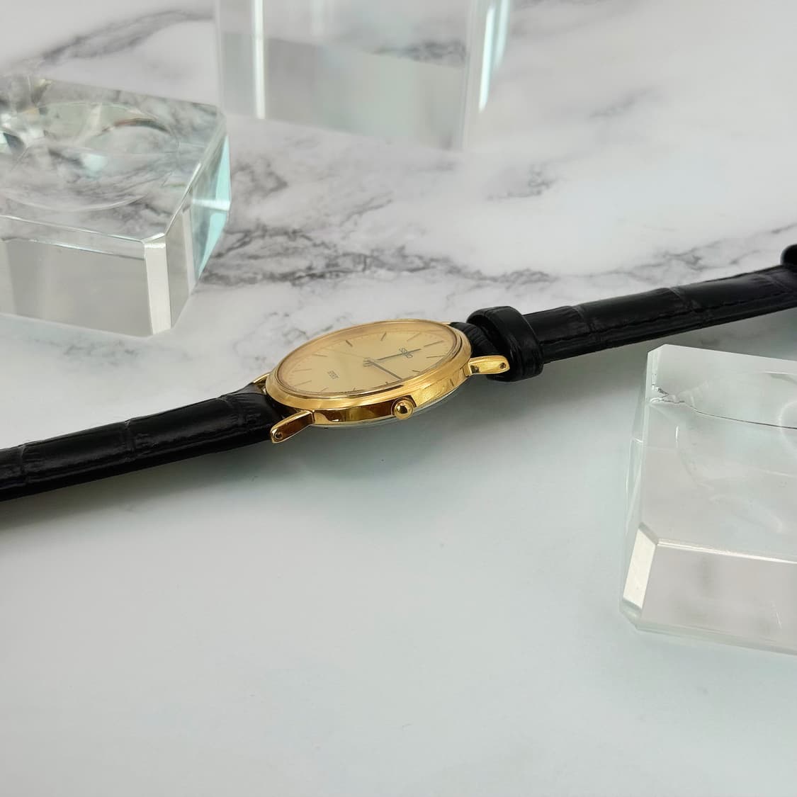 70s80s 빈티지 세이코 스피릿 골드 미니멀 드레스 워치 상품이미지6