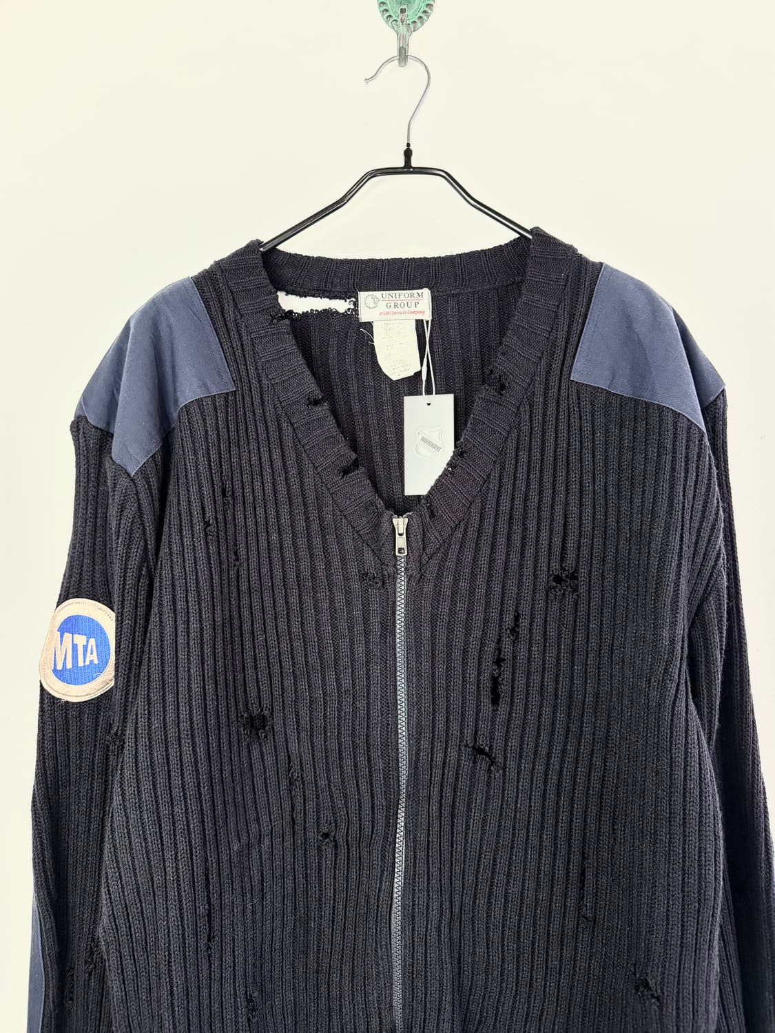 빈티지 디스트레스드 코만도 니트 집업 상품이미지2