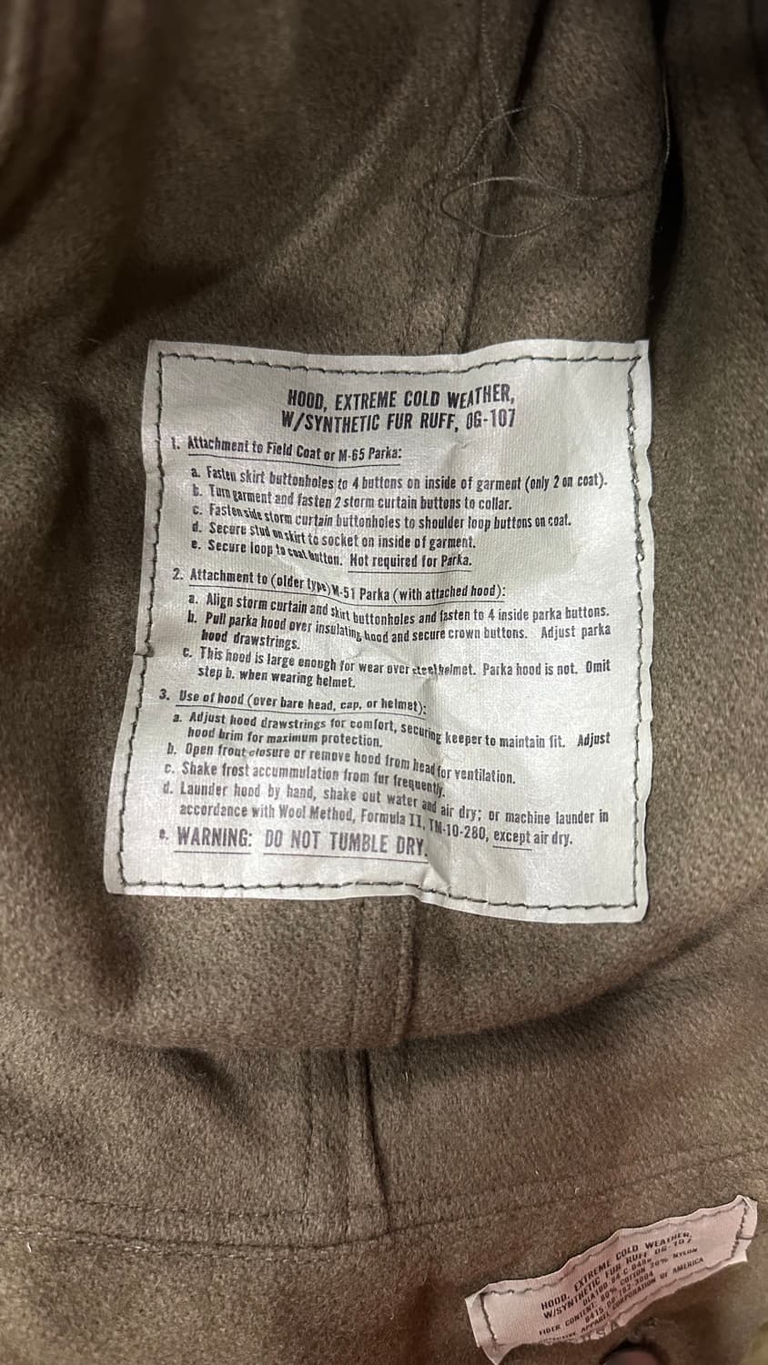 데드스탁 m65 피쉬테일 파카 (밴더빌트) 74c 오리지널 m  상품이미지7