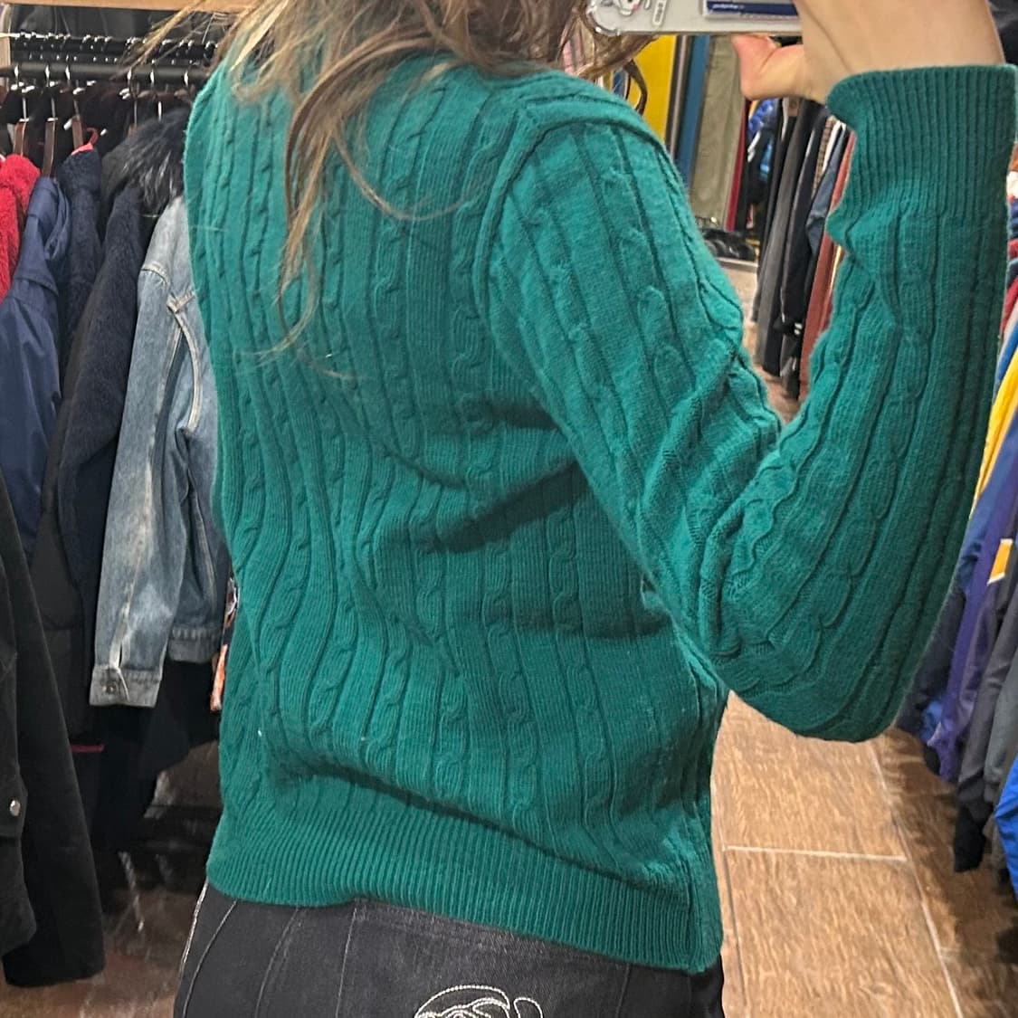 [HI] 폴로 니트 가디건 그린 상품이미지5