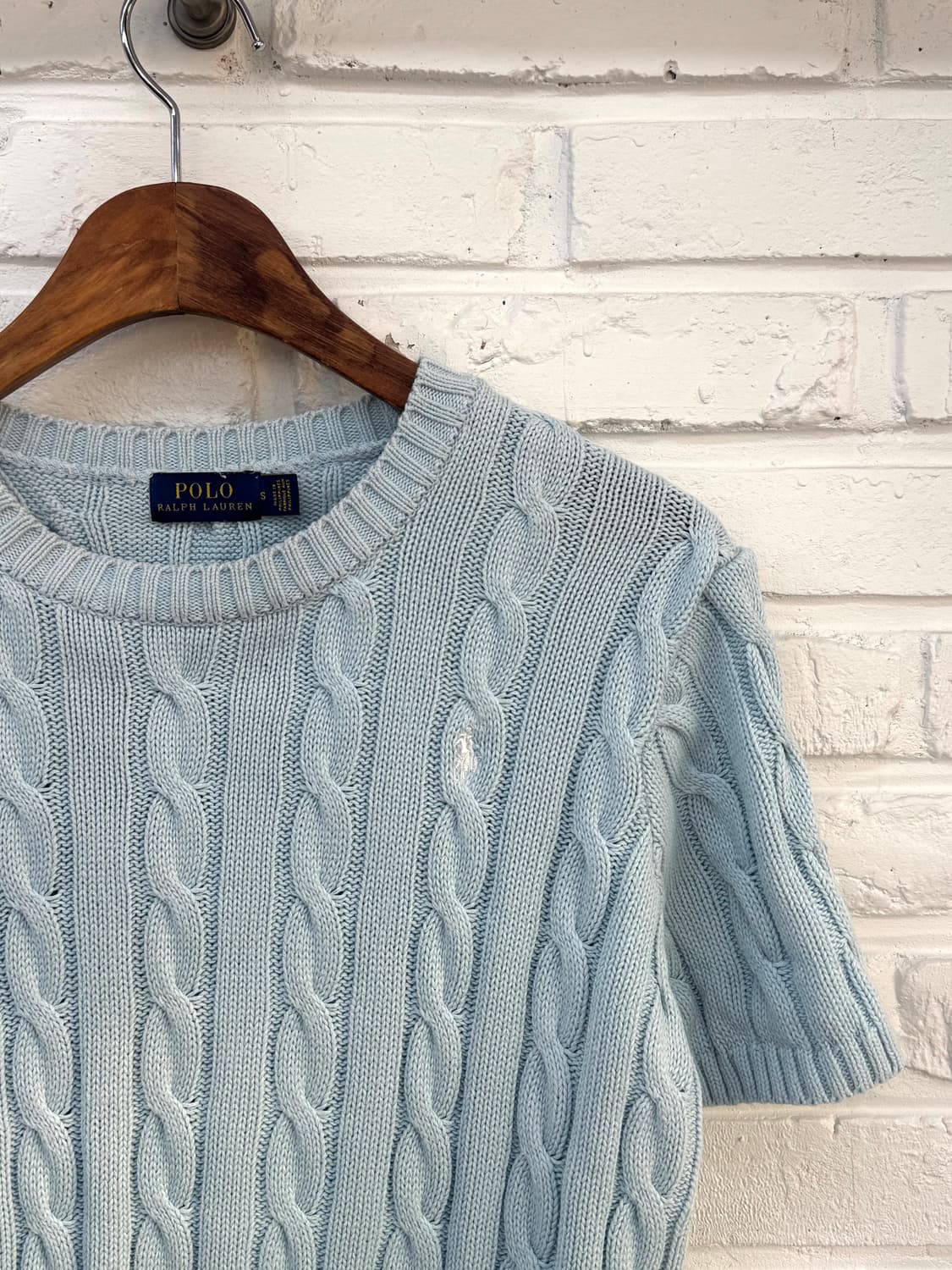 폴로 스카이블루 꽈베기 반팔니트 상품이미지2