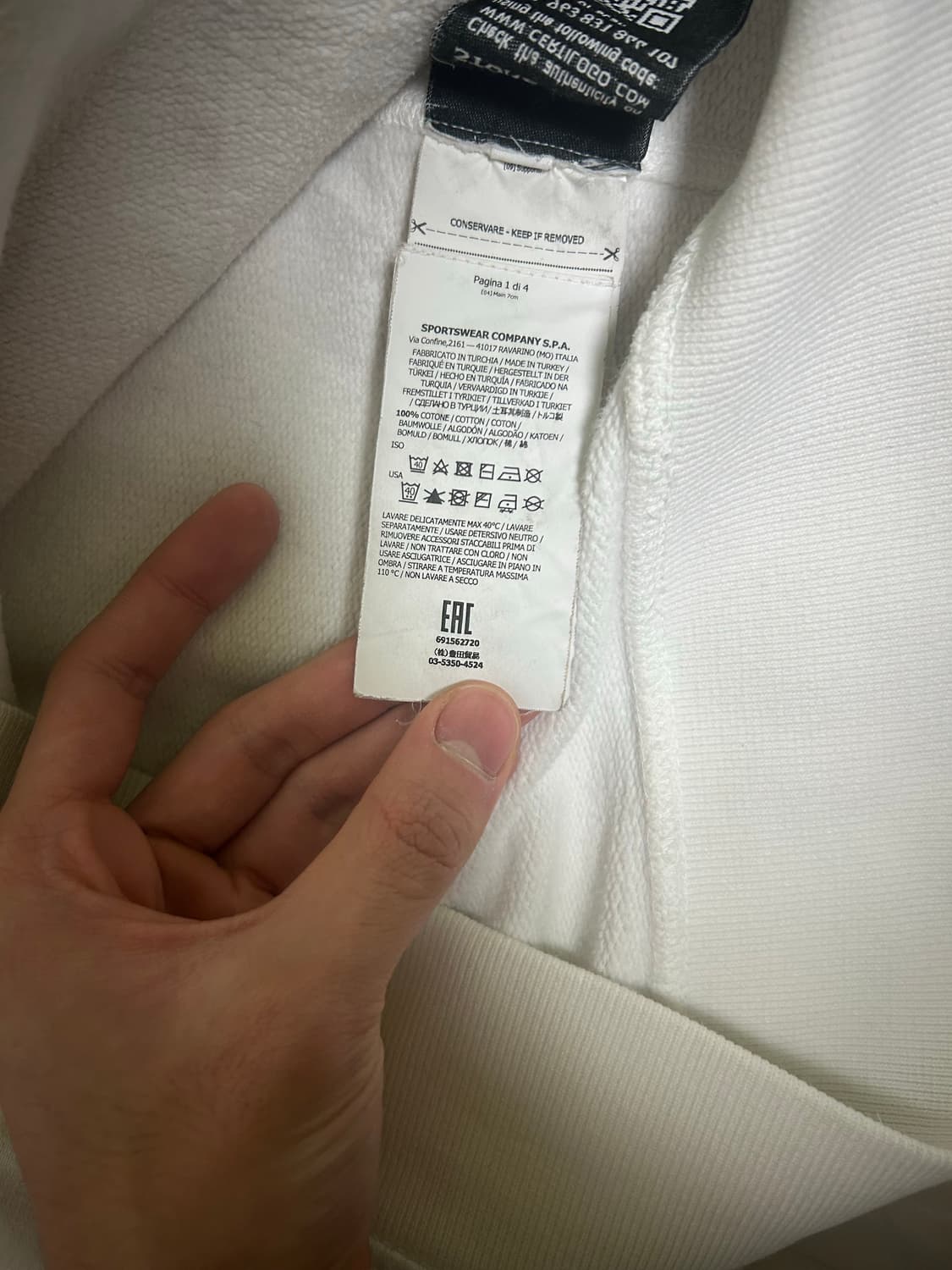 스톤아일랜드 크루넥 스웨트셔츠 화이트 m 상품이미지4