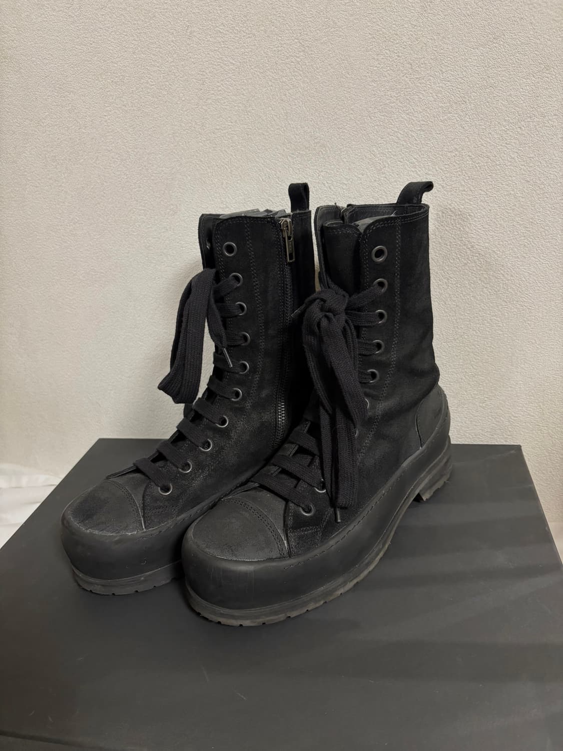 Ann Demeulemeester 스웨이드 레더 레이스업 부츠 39  상품이미지2