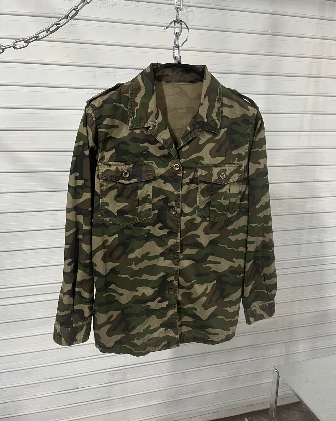 vtg woodland camo shirt 상품이미지3