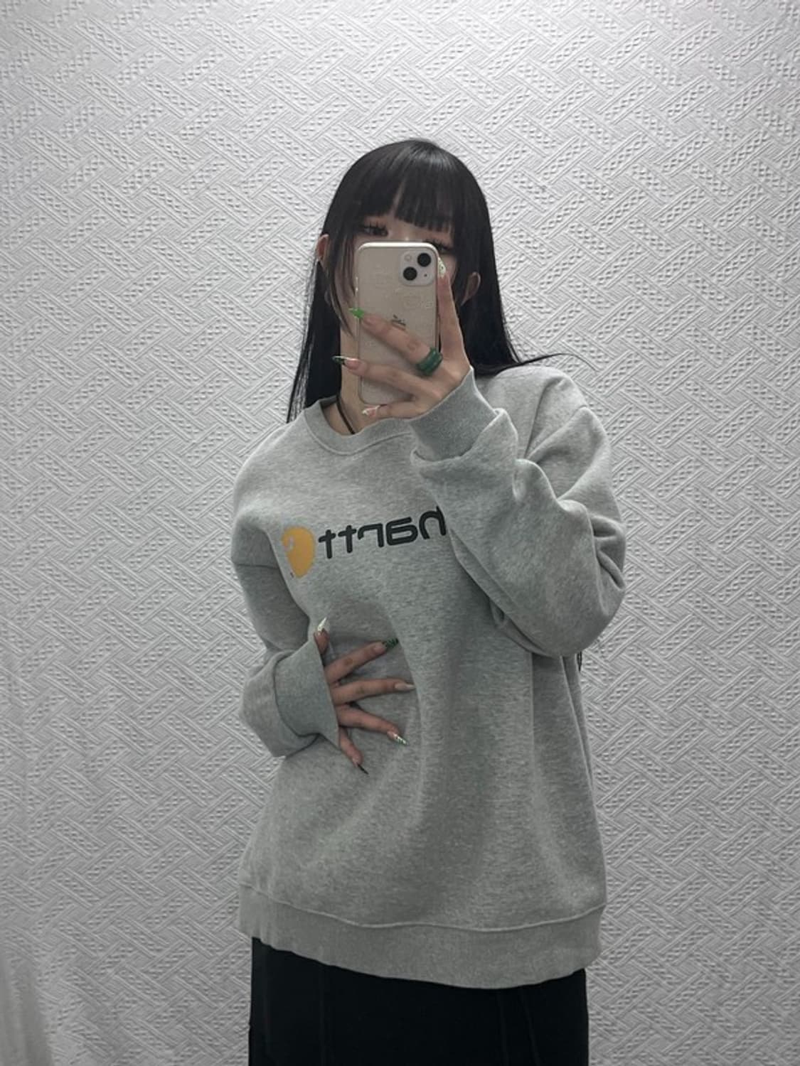 칼하트 올드스쿨 레트로 빈티지 빅로고 기모 맨투맨 XL C09198 상품이미지1