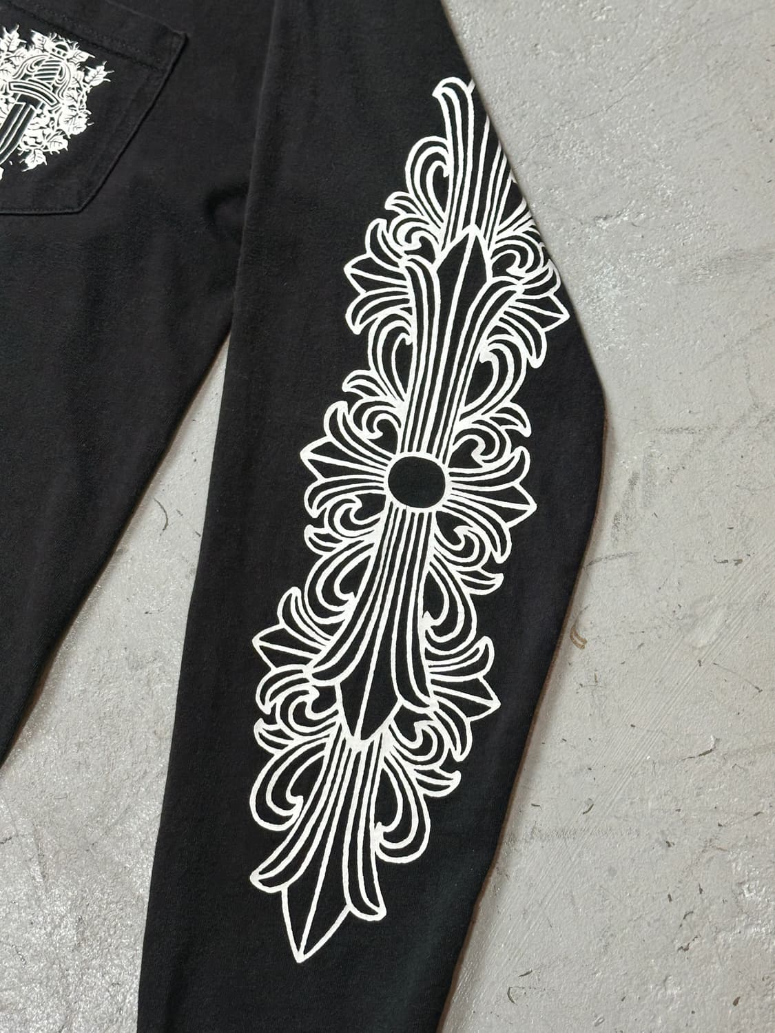 90’s 올드 크롬하츠 플로랄 롱슬리브 티셔츠 USA Made 상품이미지5