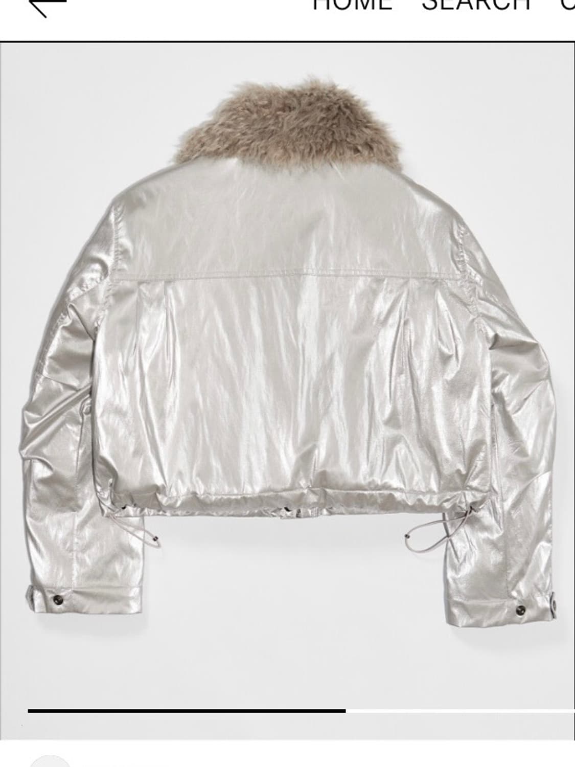 브루앙 퍼 카라 봄버 숏 자켓 실버 상품이미지2