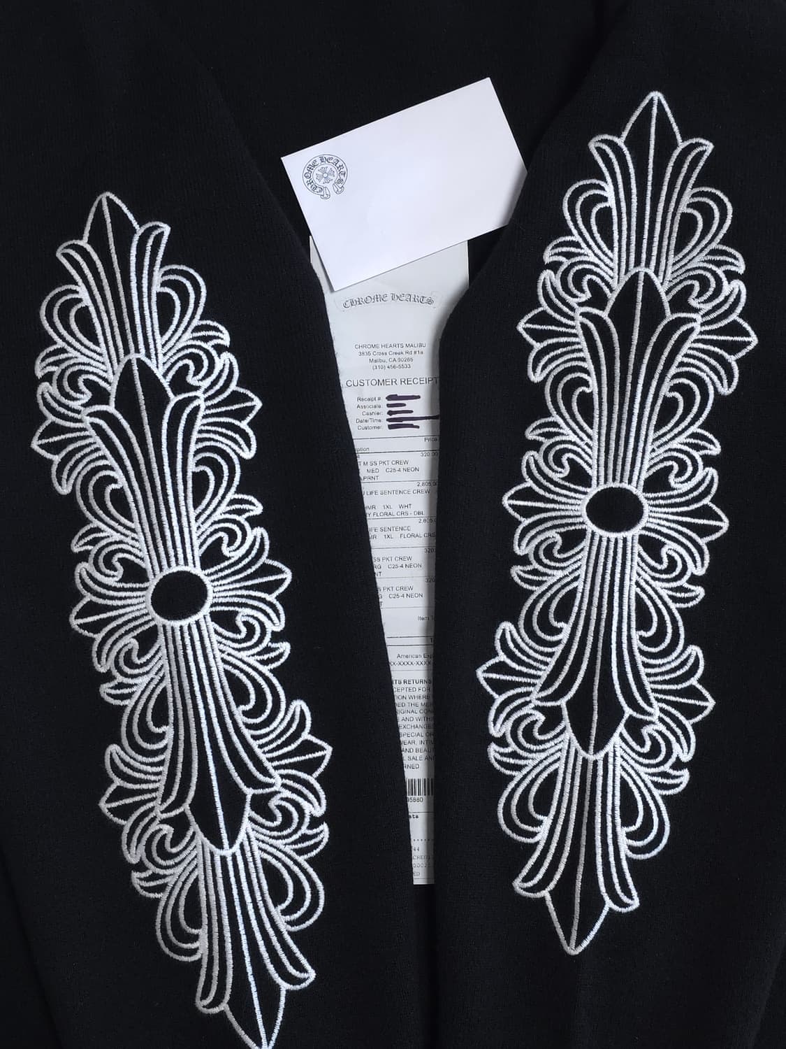 [XL] 크롬하츠 플로랄 자수 캐시미어 니트 블랙 상품이미지4