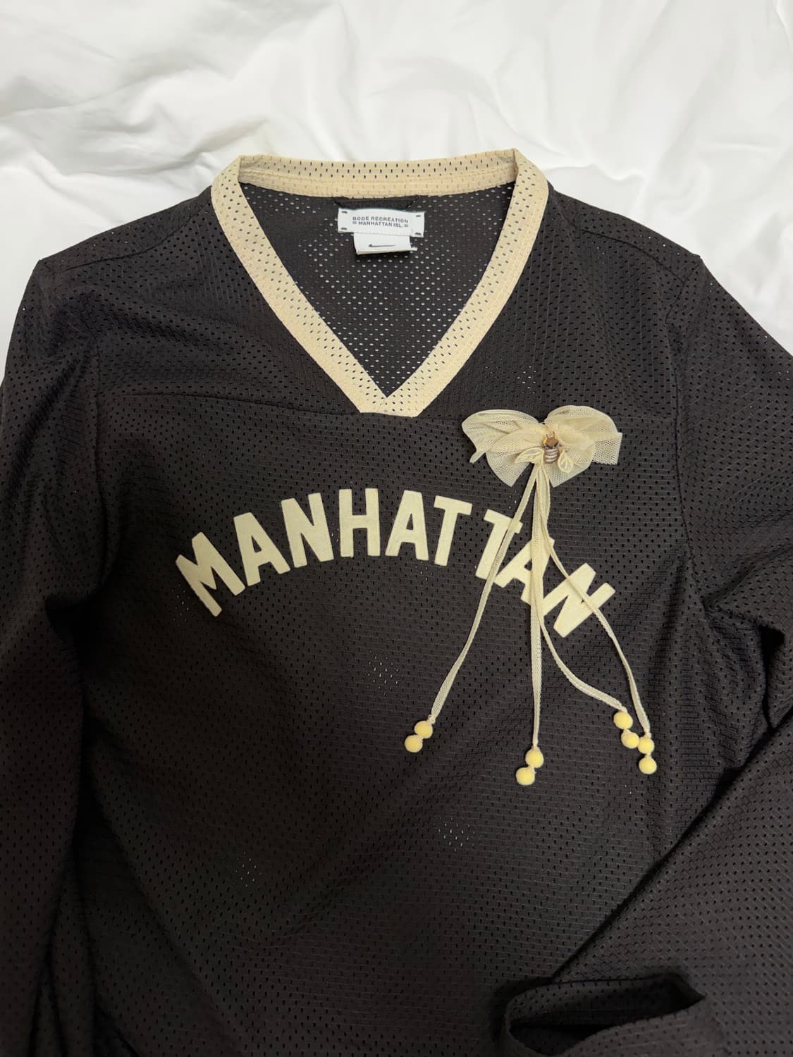 나이키 x 보디 메쉬 저지 쉐도우 브라운 에크루 공용 xs 상품이미지1