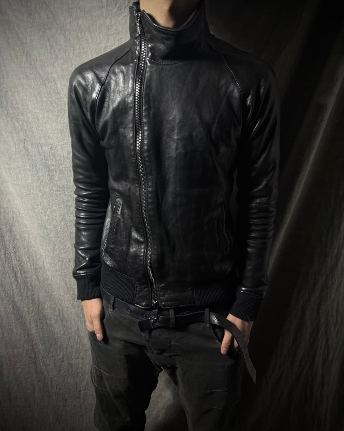 Junhashimoto Asymmetric Zip Leather Jack 상품이미지1