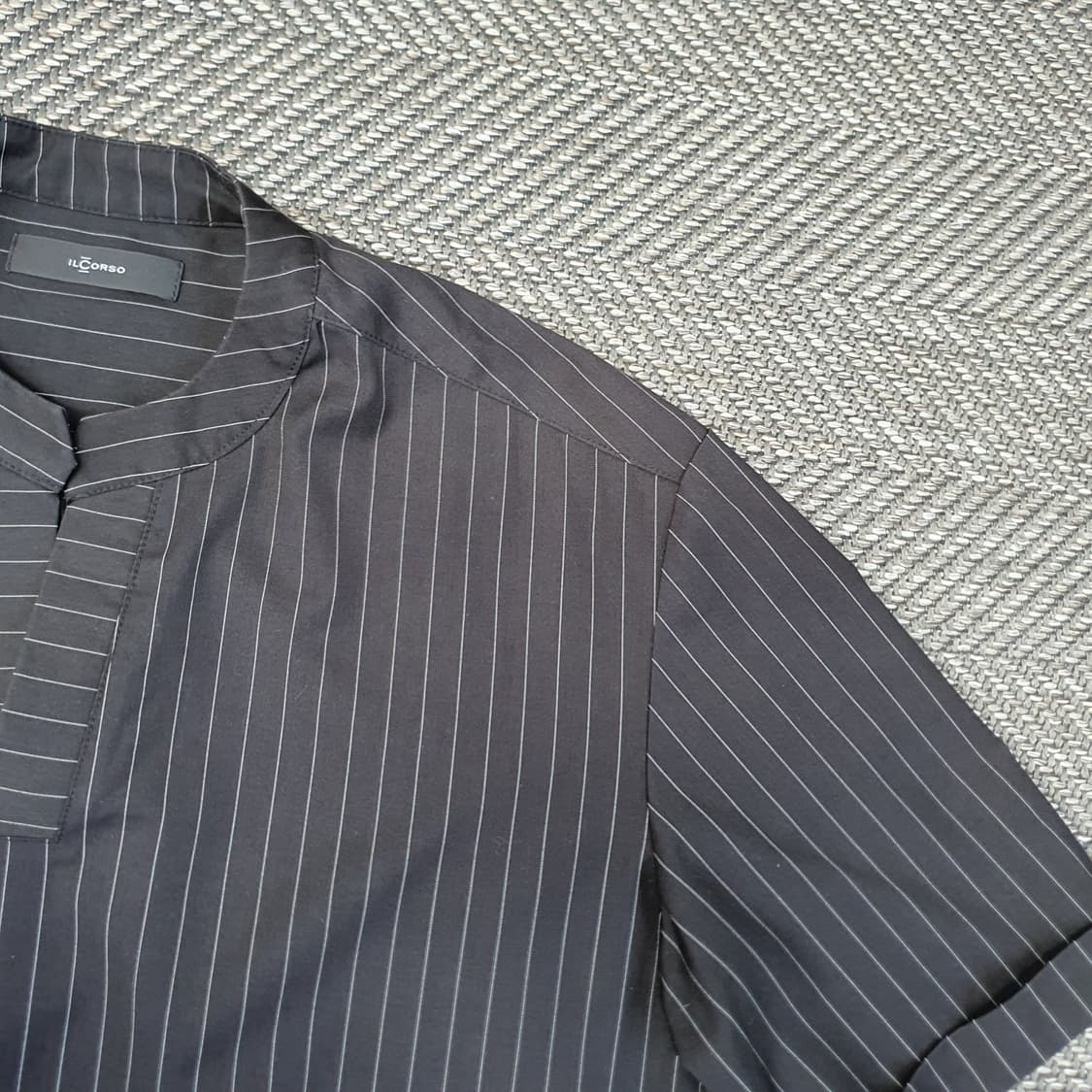 일꼬르소 스트라이프 헨리넥 반팔티 남자105 상품이미지3