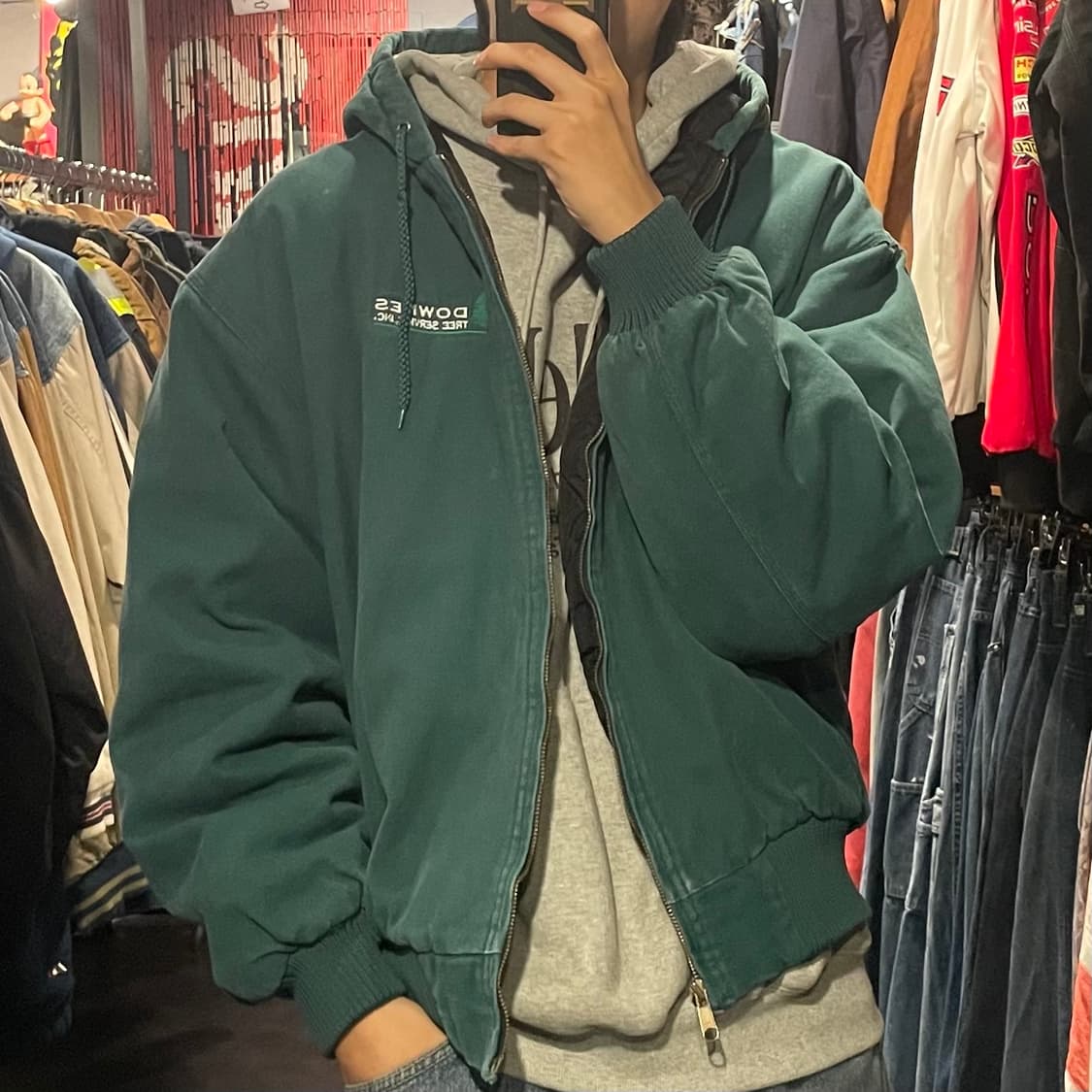 [IM] Vtg 그린 후드 워크자켓 상품이미지4
