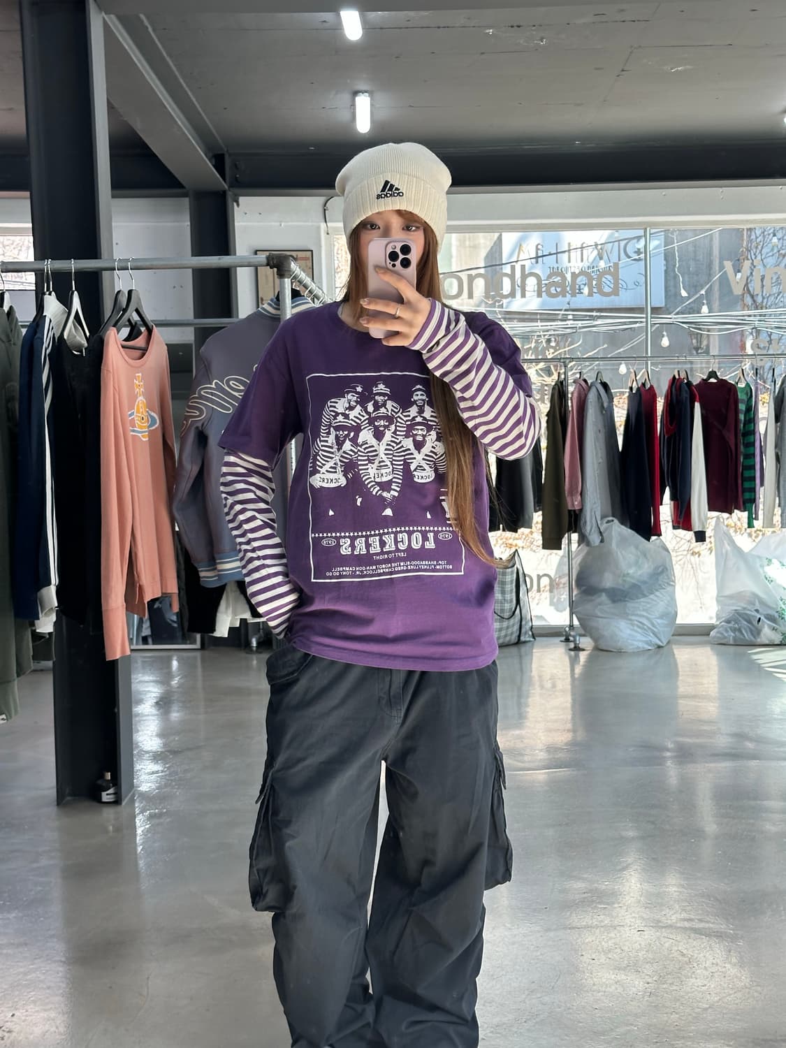 스투시 더 락커스 스트라이프 반팔레이어드 롱슬리브 상품이미지2