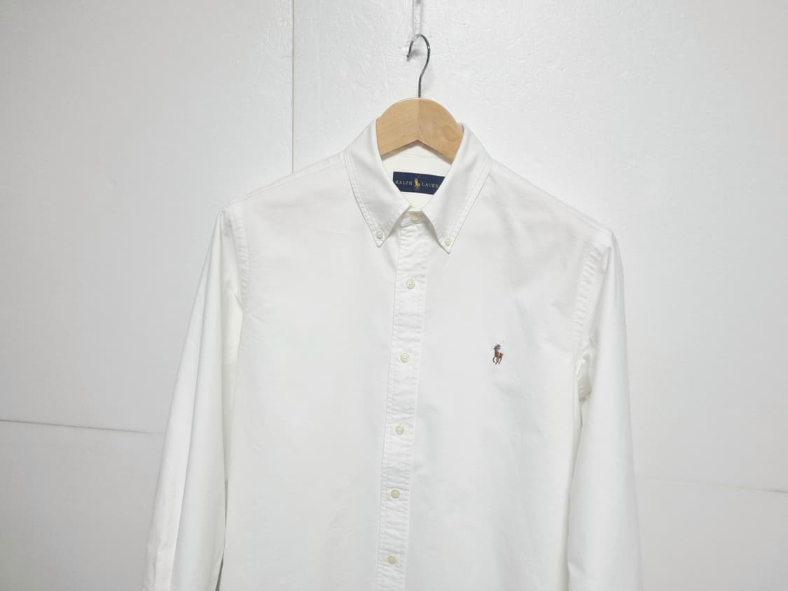 남성 폴로 옥스퍼드 멀티포티 화이트 흰색 긴팔 남방 셔츠 상품이미지2