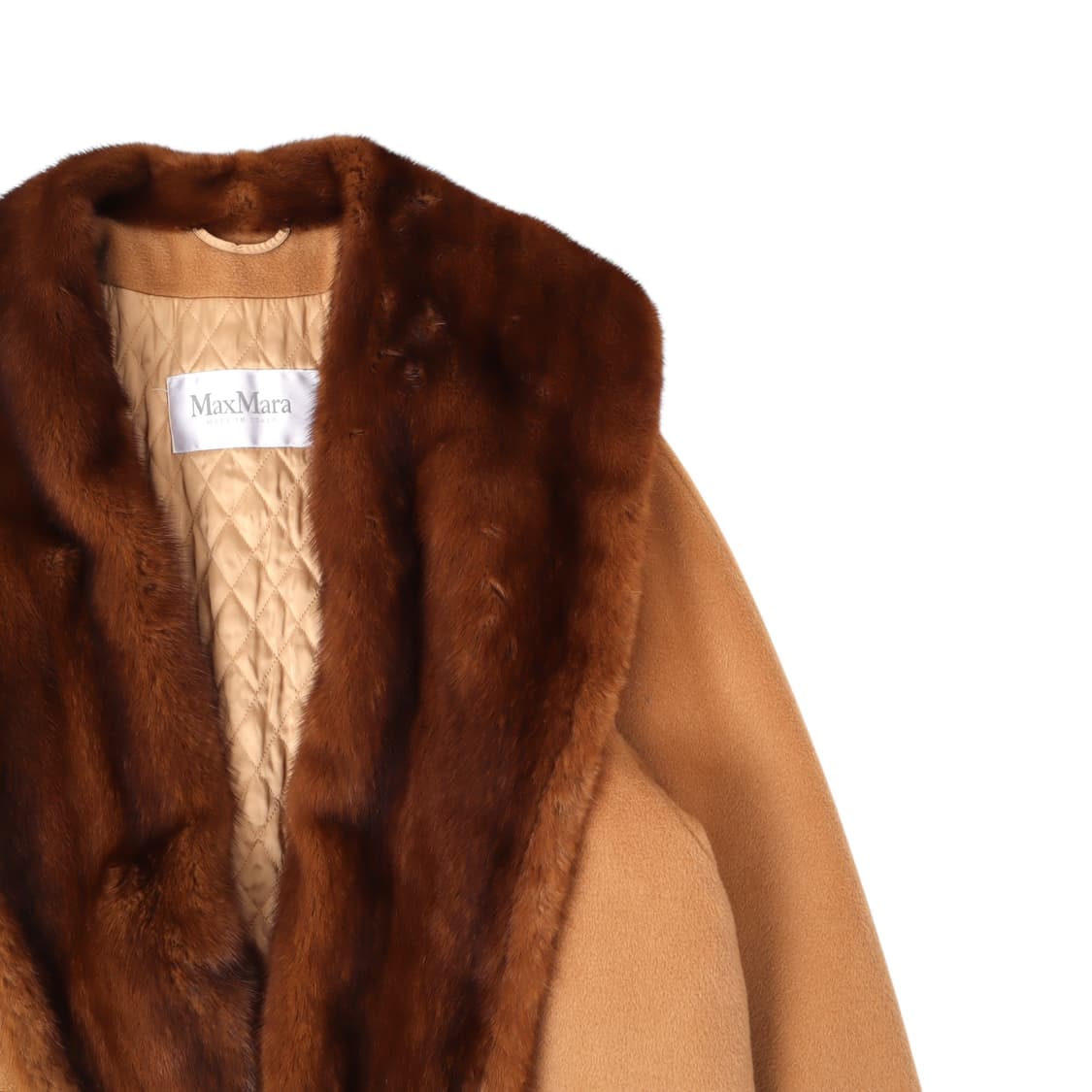 막스마라 카멜 울 캐시미어 퍼 코트 상품이미지3