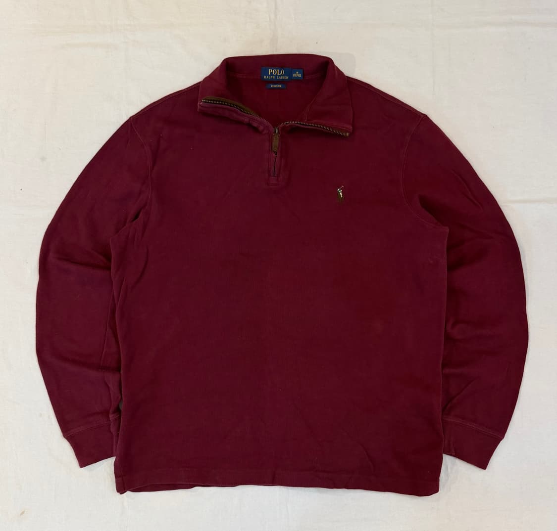 폴로 랄프로렌 반집업 코튼 니트 버건디 상품이미지1