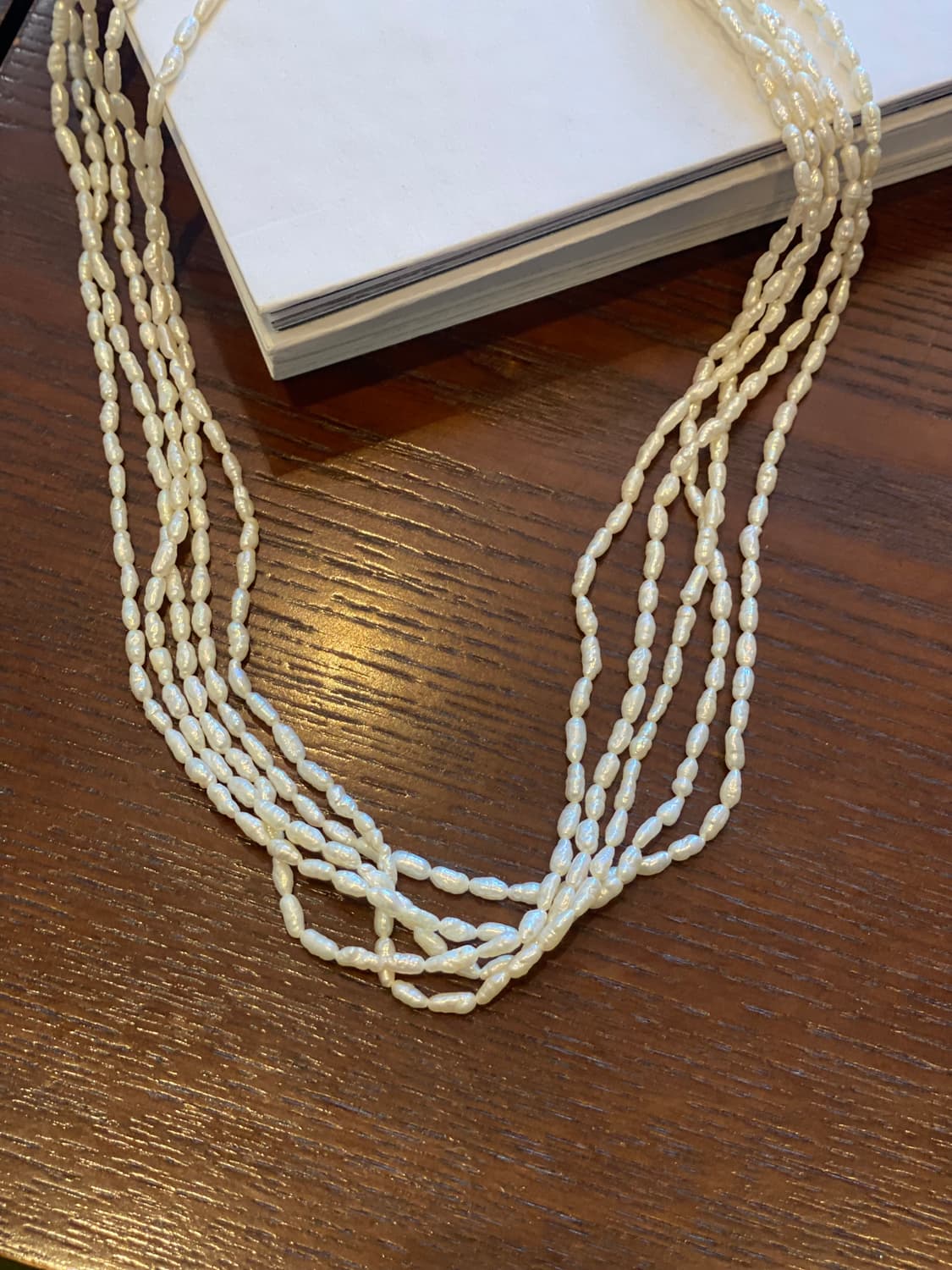 못난이 진주 5겹 레이어드 목걸이 일본 수입 상품이미지6