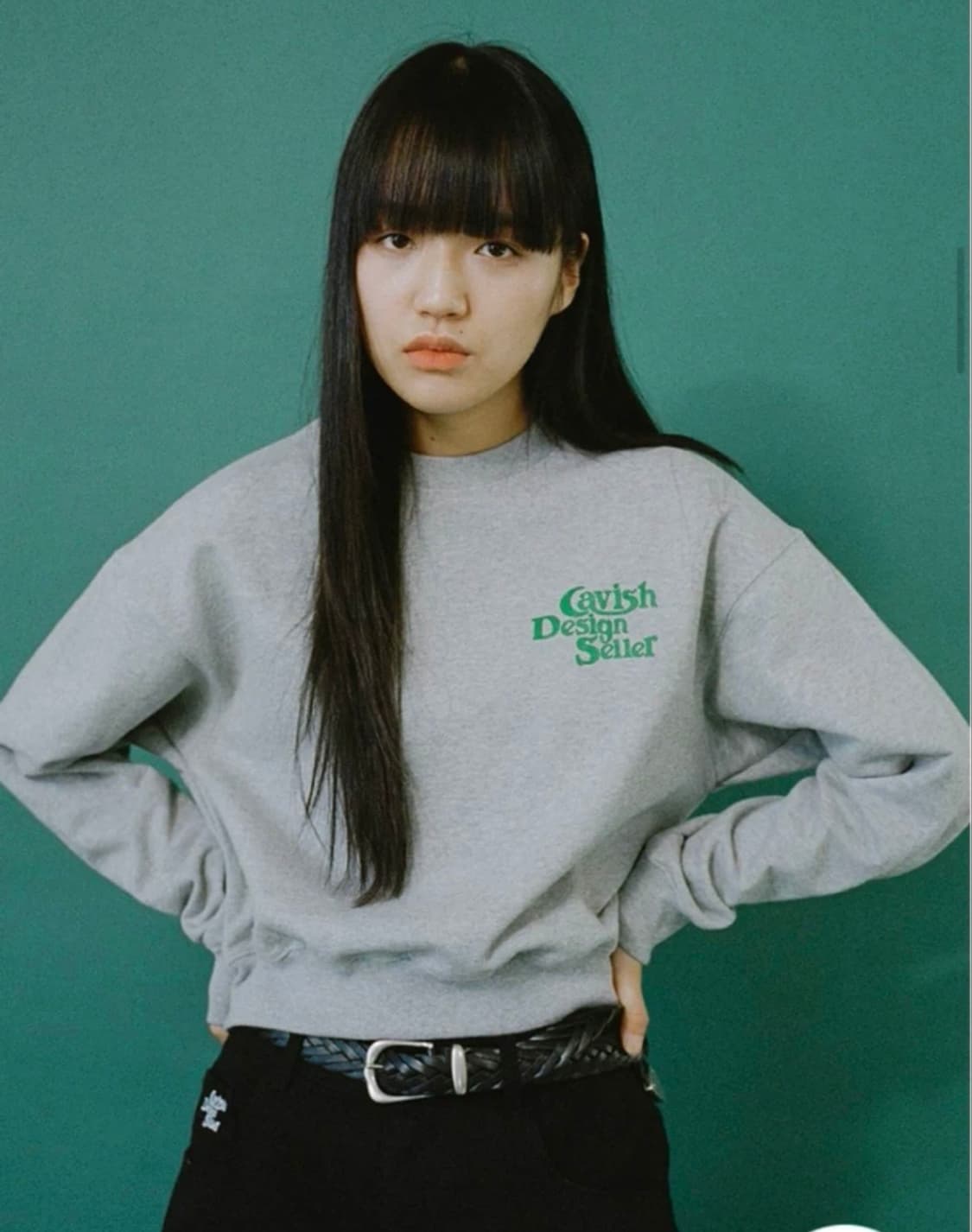 카비시 크롭 맨투맨 상품이미지1