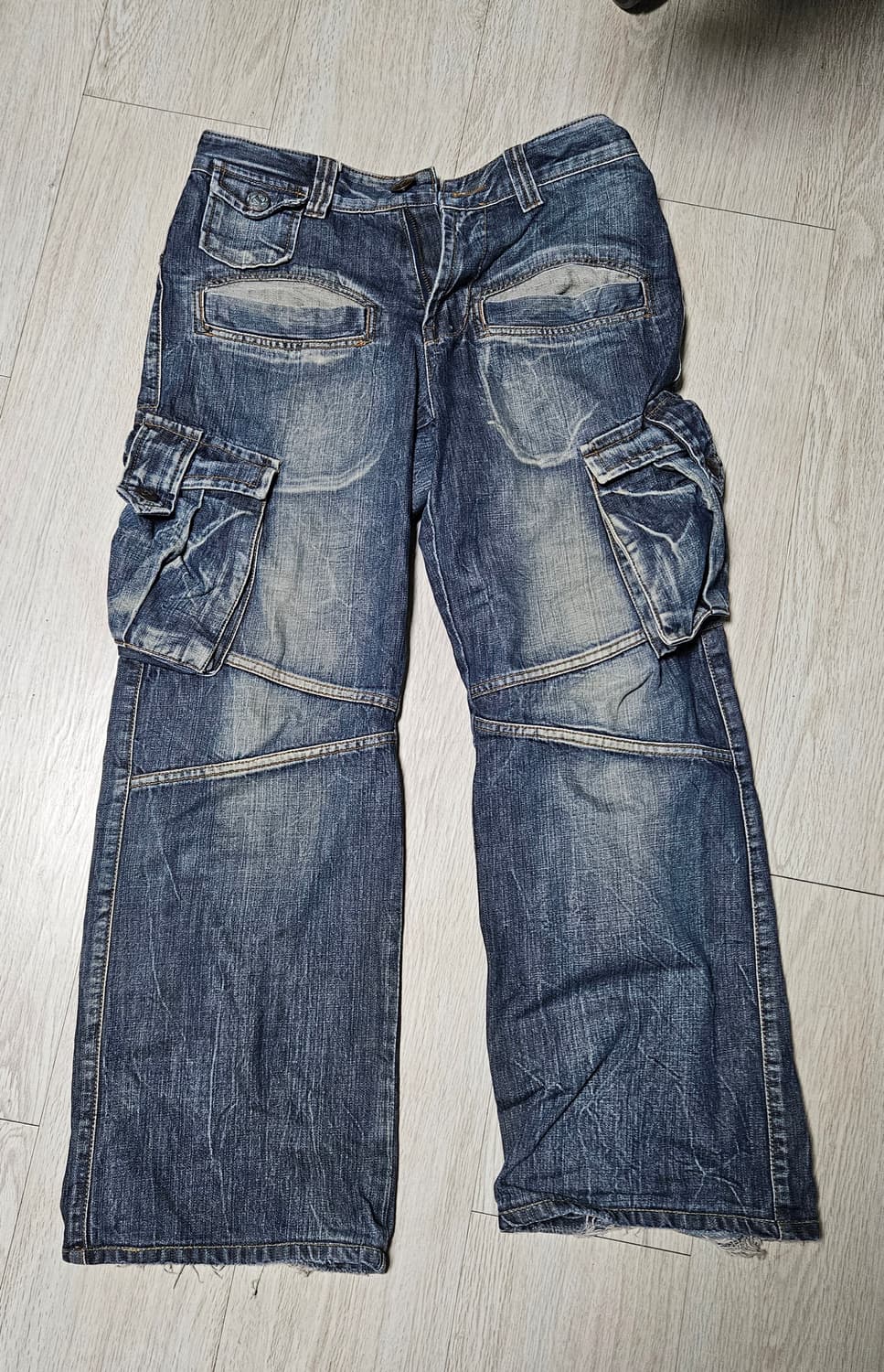 빈티지 워싱 와이드 카고팬츠 , 바지 상품이미지1