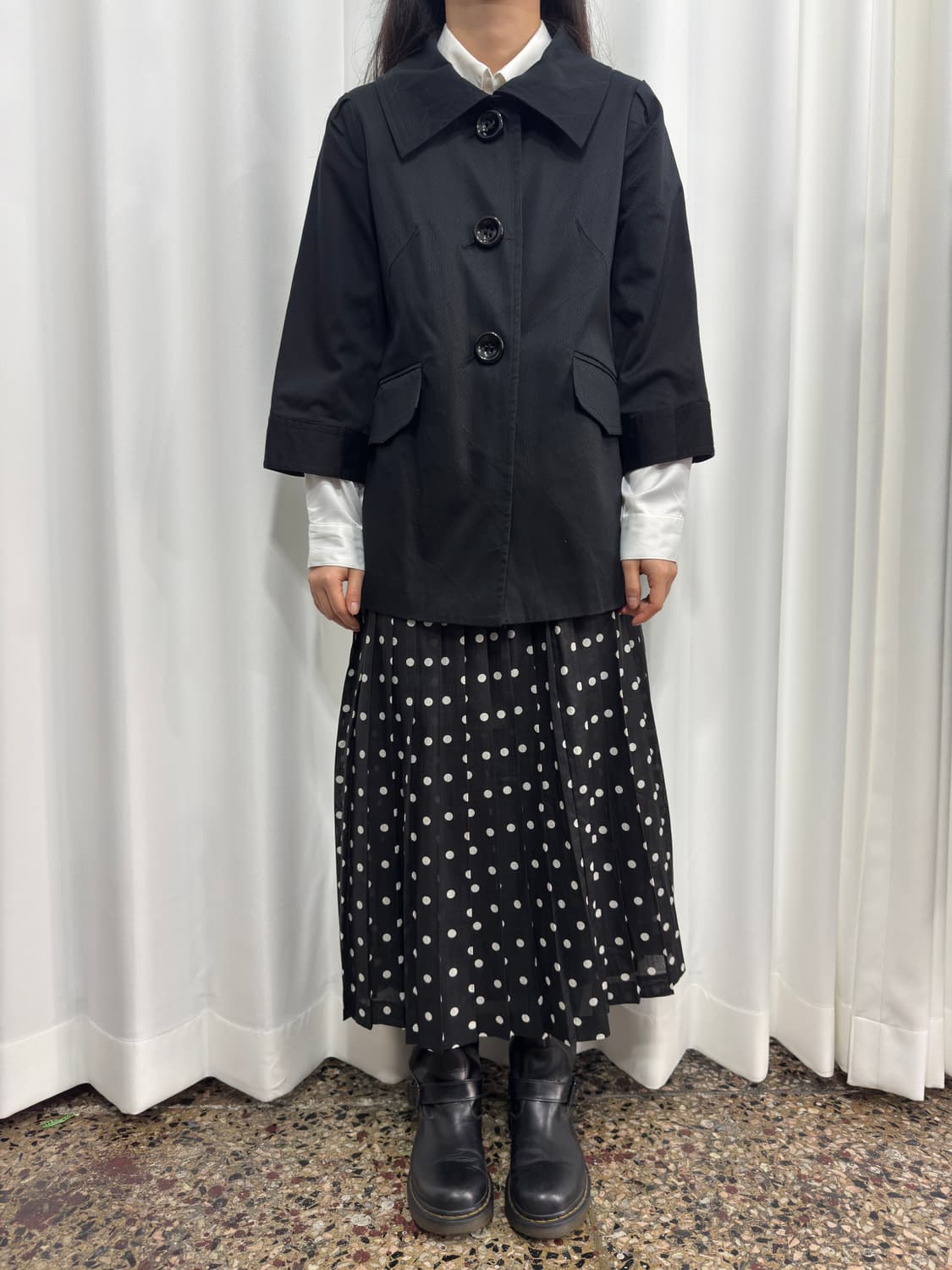 dot pleats skirt 상품이미지2