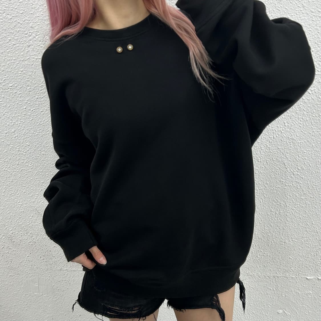 2113 스튜디오 블랙 해비 코튼 맨투맨 XL 상품이미지1