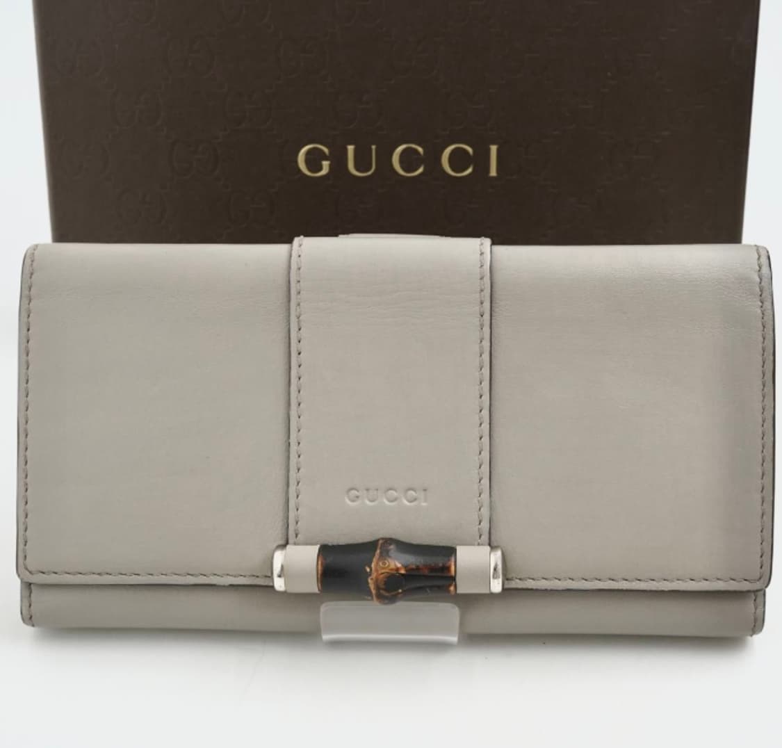 [정품] 구찌 레더 클래식 그레이 여성 장지갑 
 상품이미지1