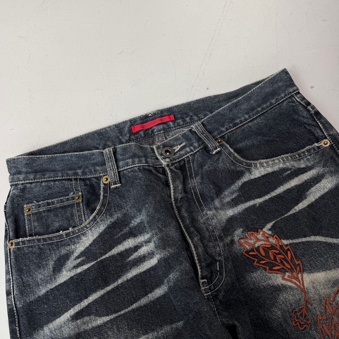 291295=HOMME 제팬 자수 부츠컷 워싱 데님팬츠 상품이미지4