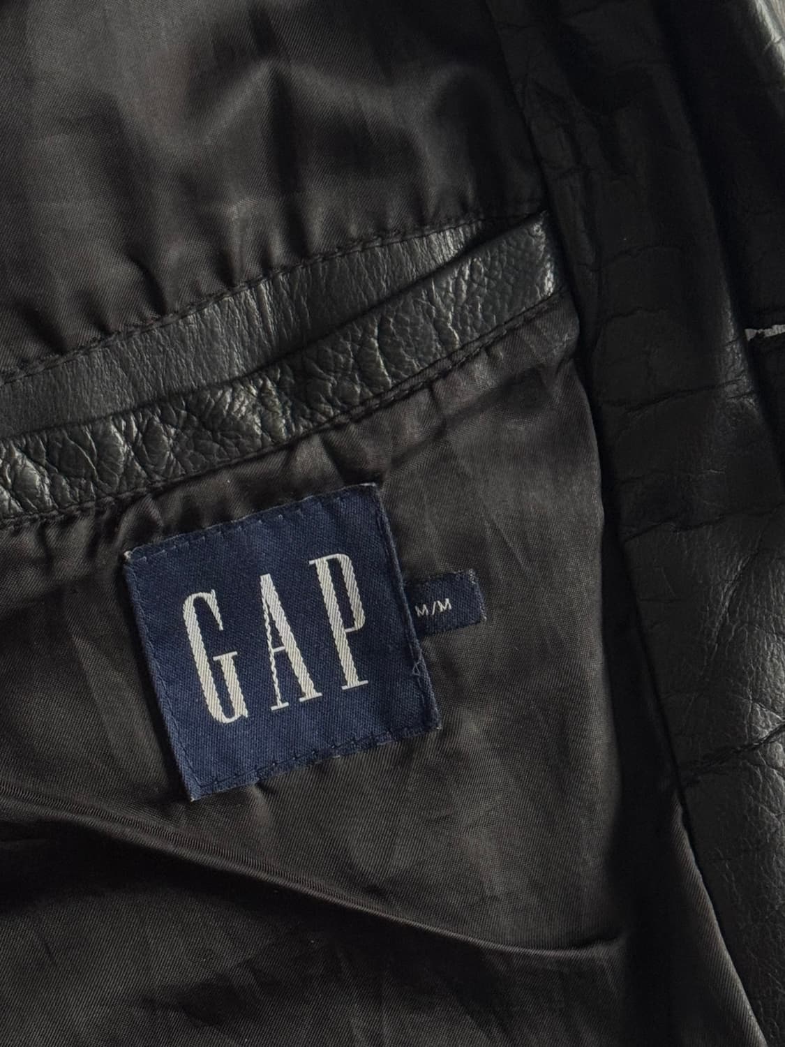 [M] 올드갭 싱글 레더 하프 자켓 상품이미지4