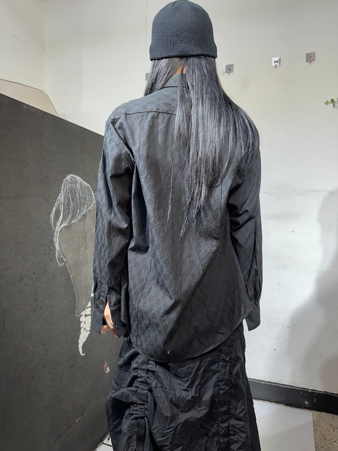 발렌시아가 고딕 블랙 클래식 패턴 셔츠 자켓 L 상품이미지6