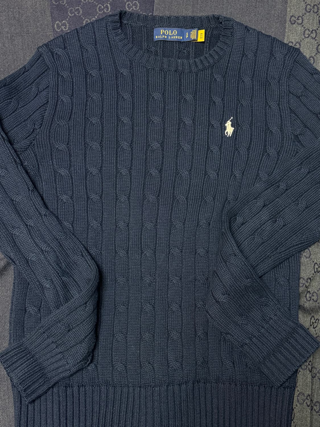 폴로 꽈배기 니트 (라운드 네이비) 상품이미지2