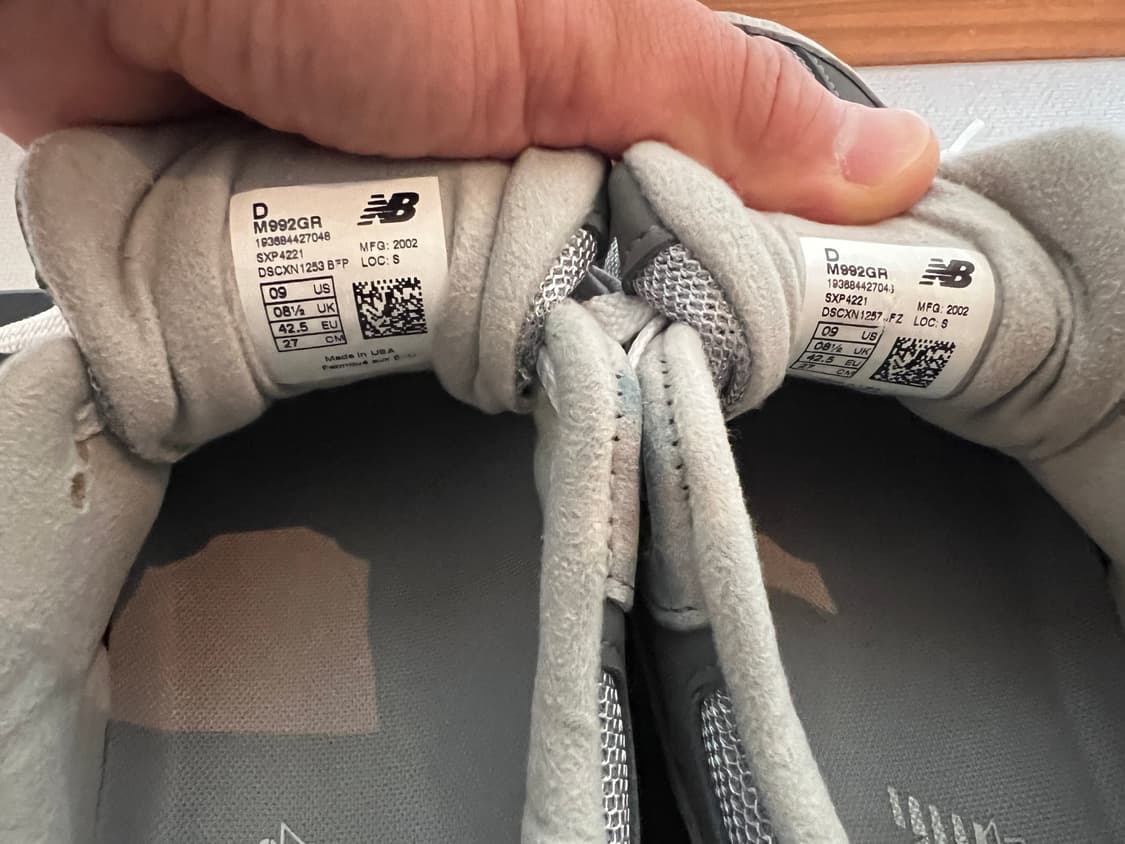 [중고 2켤레] 뉴발란스 코리아 992 그레이 270 상품이미지4