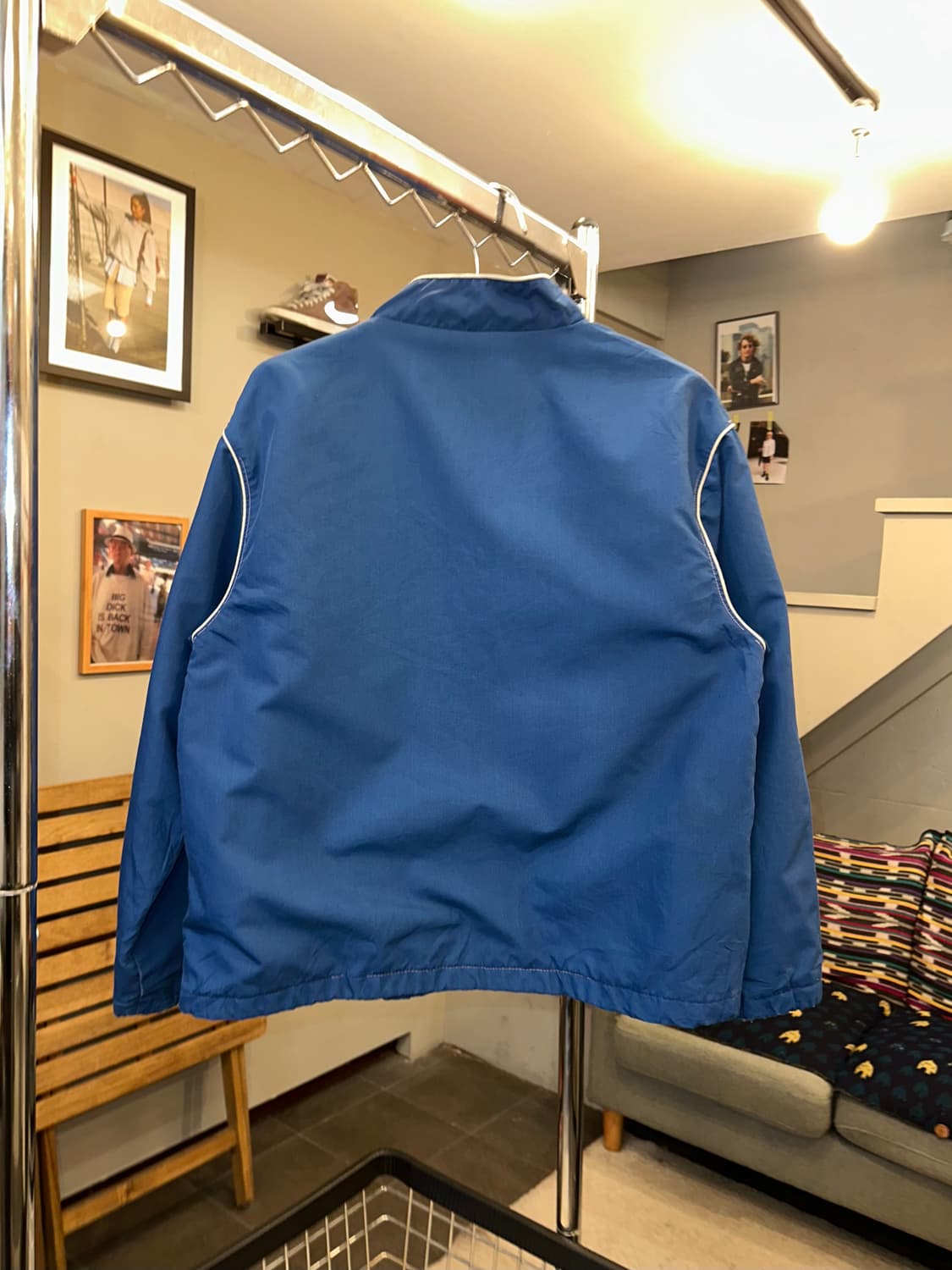 90’s American blue check lining jacket 상품이미지9