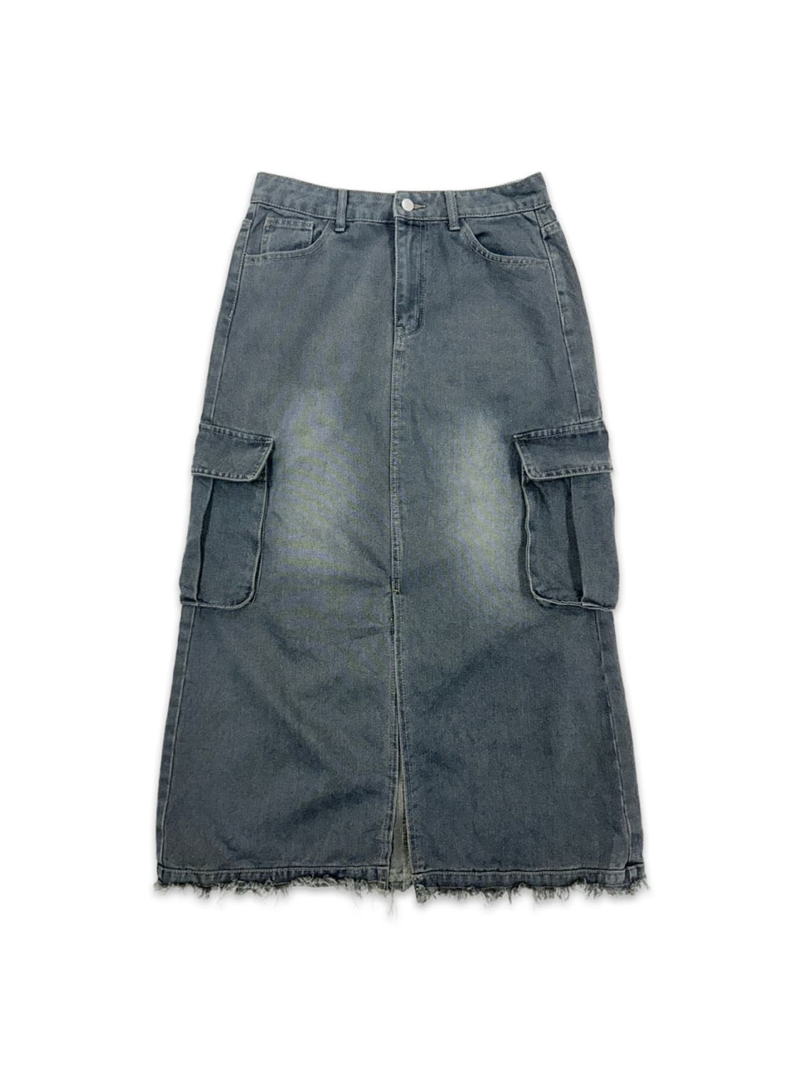 빈티지 블루 카고 데님 롱 스커트 상품이미지1
