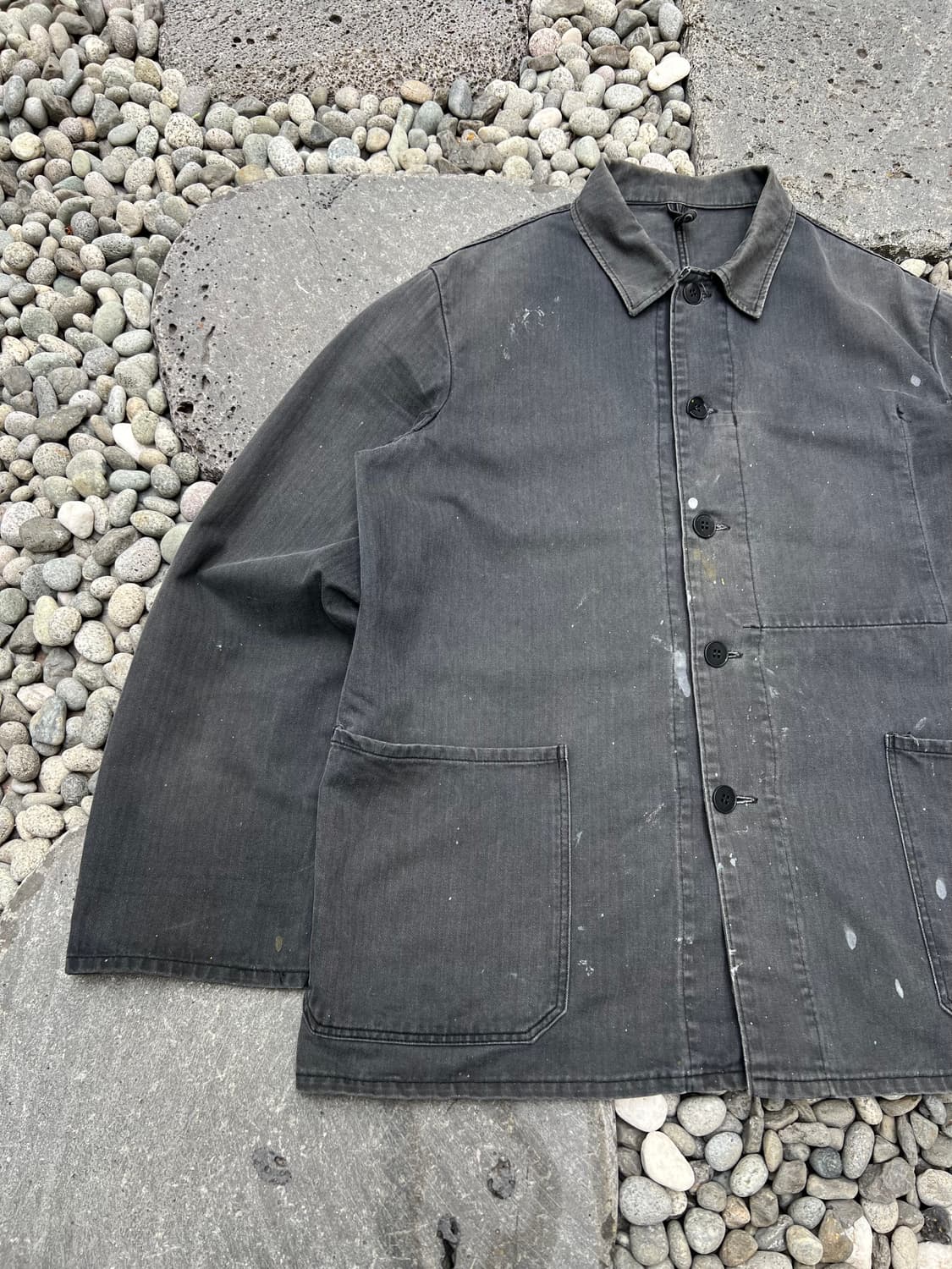 HARD FADED BLACK HBT 헤링본블랙프렌치워크자켓 상품이미지4