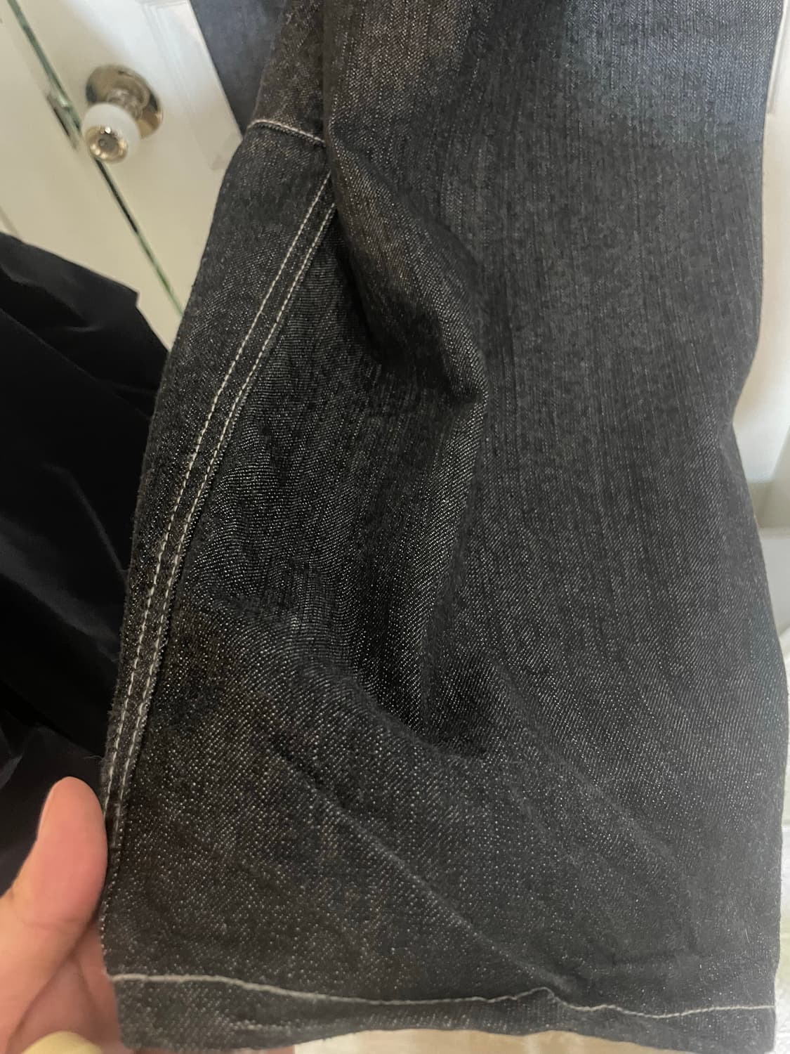 Snake Printed Denim Pants (Black) 상품이미지4