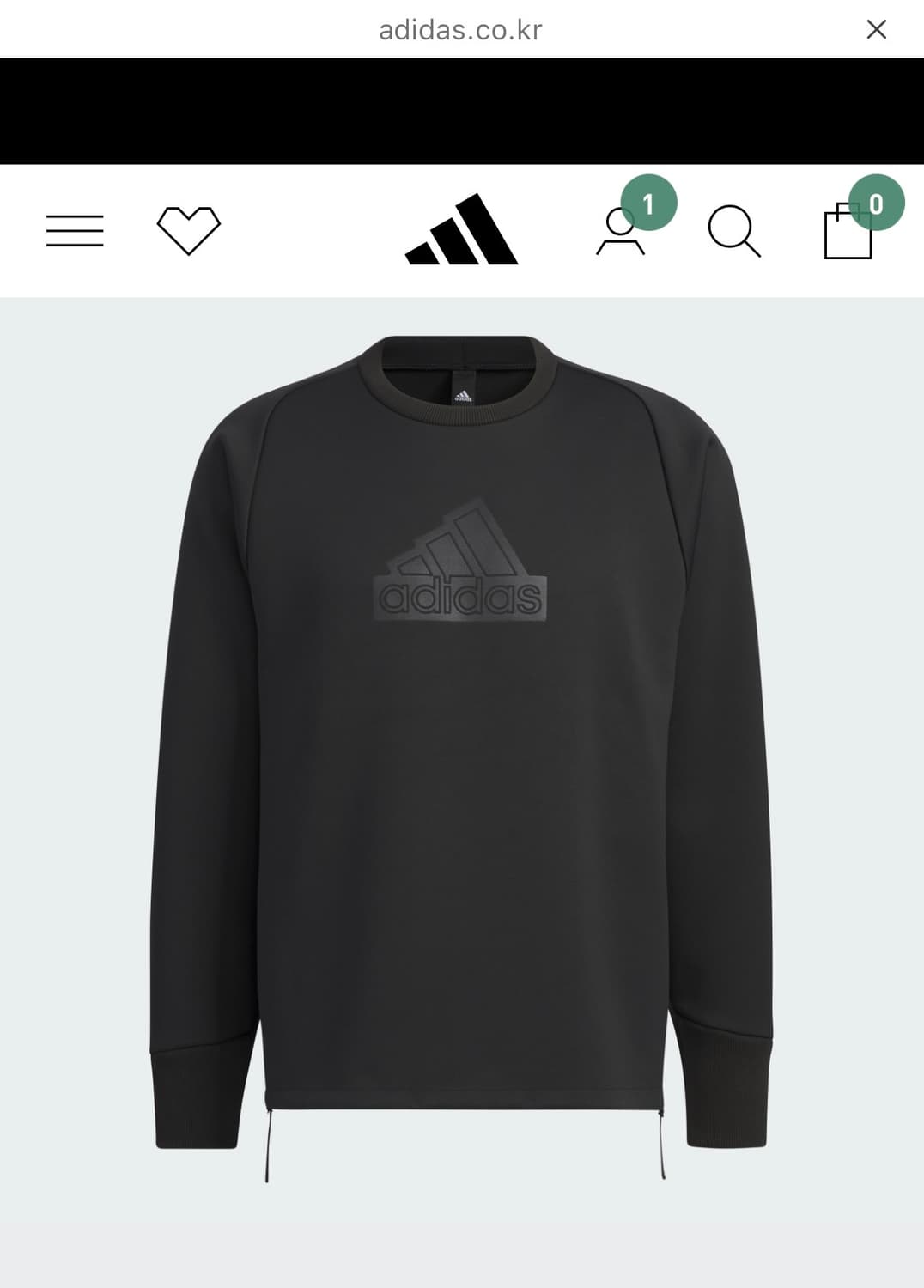 아디다스 맨투맨 블랙 A/M 상품이미지1