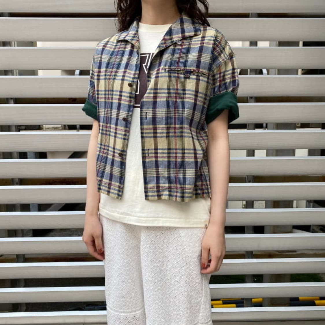 빔즈보이 마드라스 체크 이탈리안 카라 반팔셔츠 상품이미지2