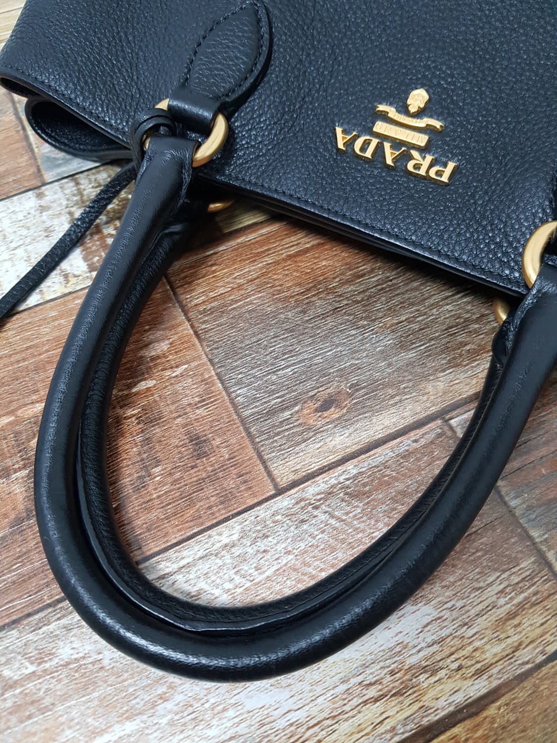 [정품] 프라다 비텔로 피닉스 금장 블랙 토트백 상품이미지6