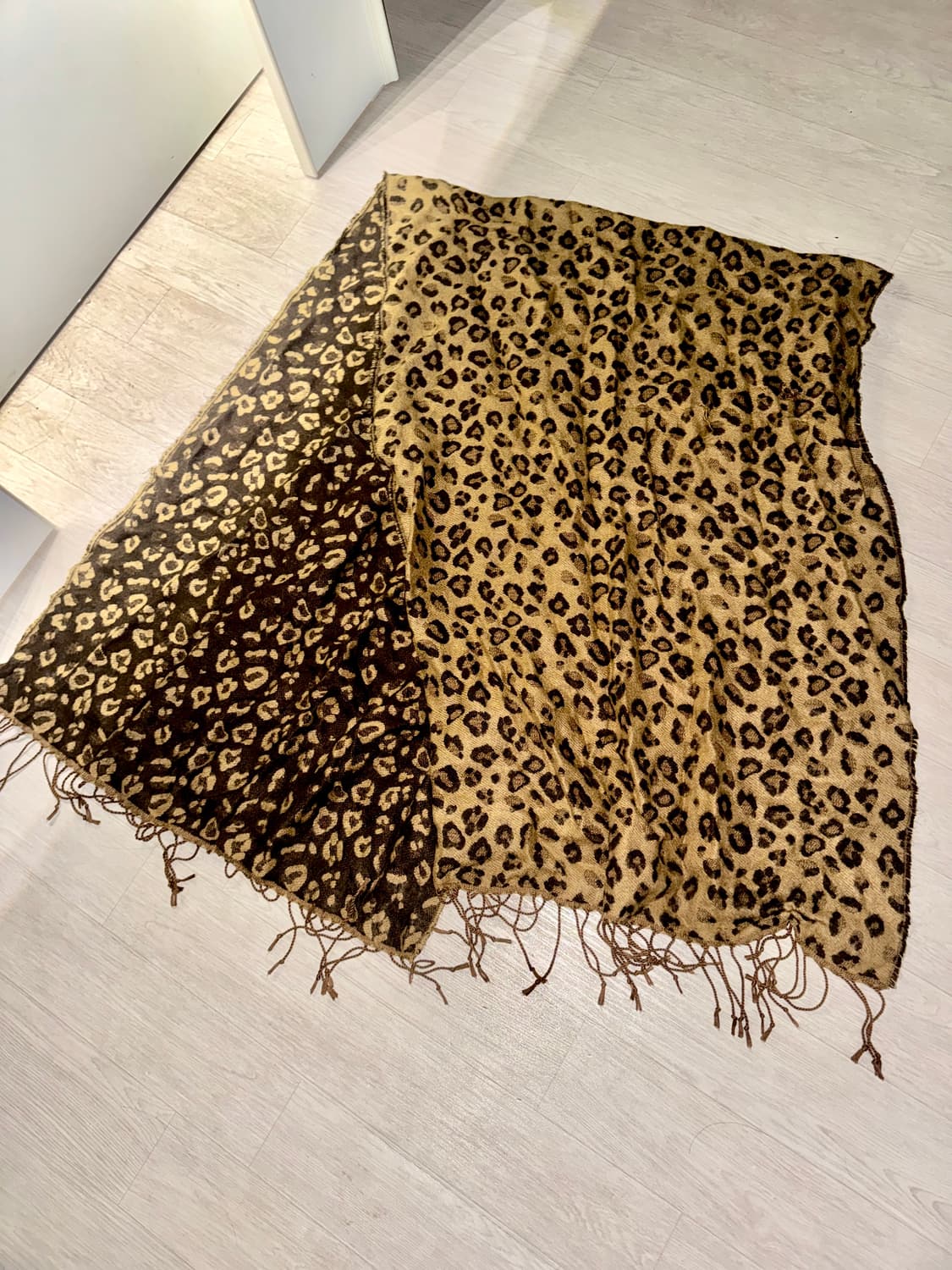 ELLE 갸루 호피 머플러 목도리 일본빈티지 상품이미지1