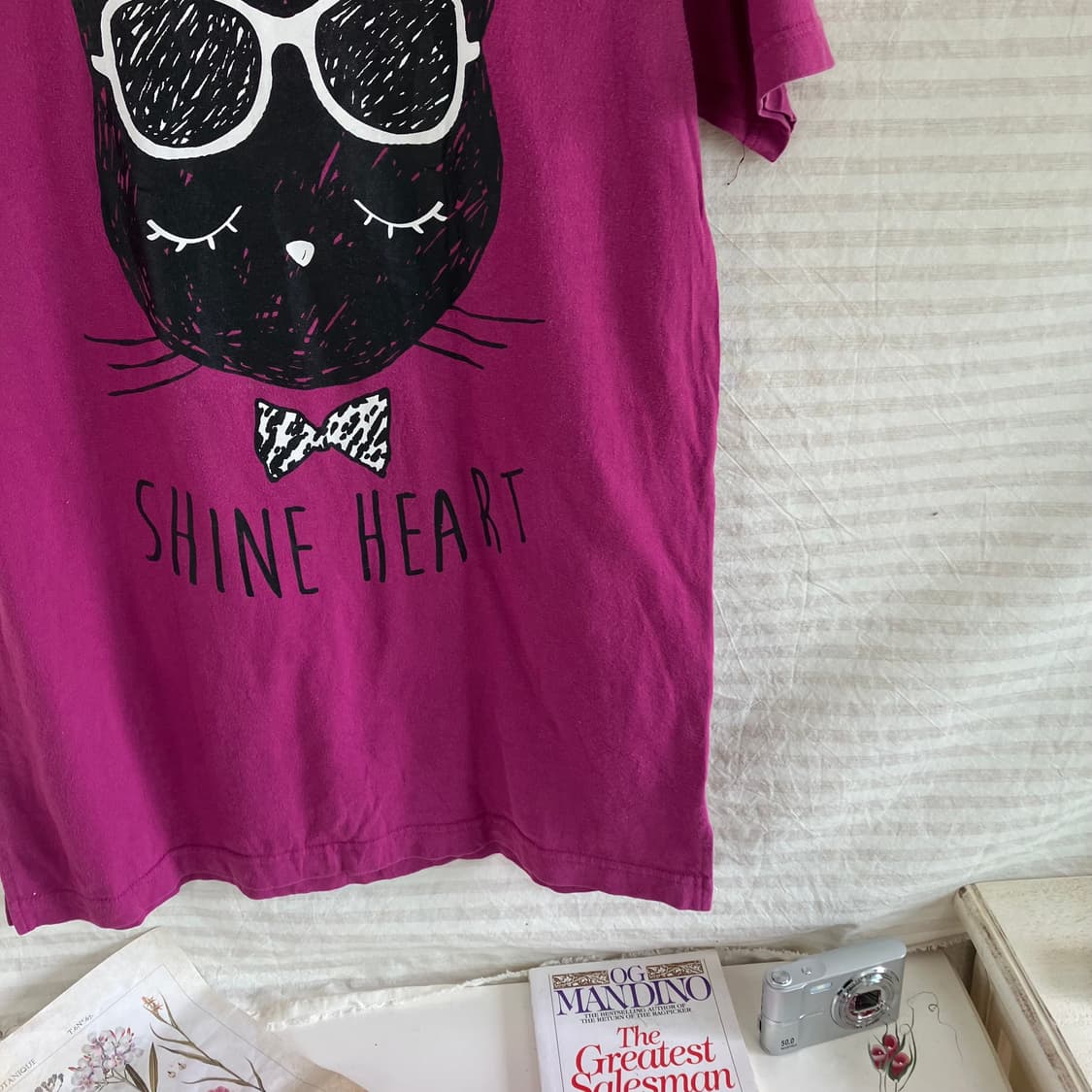 빈티지 퍼플 네코 프린팅 반팔 977 y2k 스트릿 갸루 펑키 일본빈티지 상품이미지4