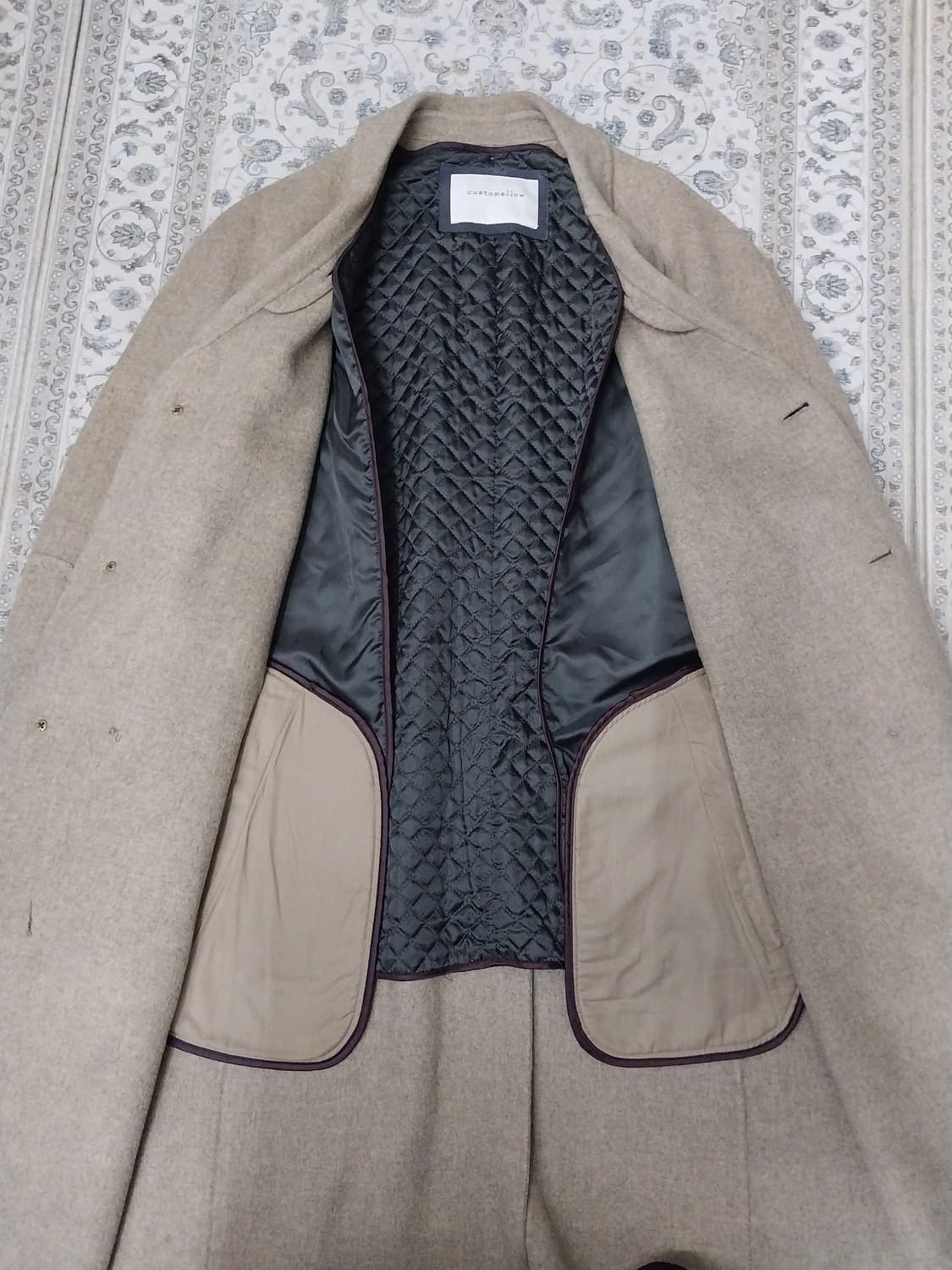 커스텀멜로우 캐시미어 혼방 코트 (안쪽 퀼팅처리,분리됨) 상품이미지3