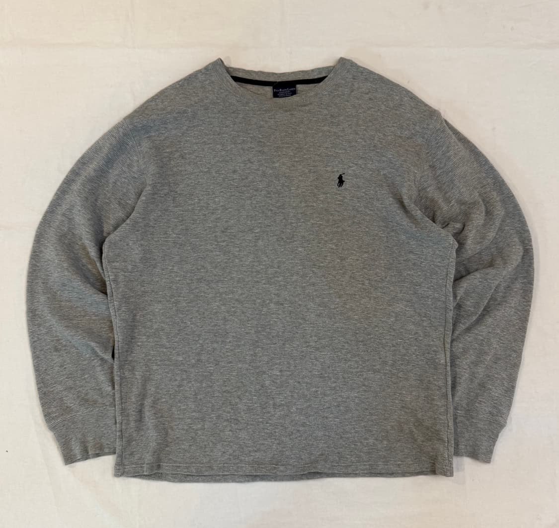 폴로 랄프로렌 와플 써멀 롱슬리브 긴팔티 회색 상품이미지1