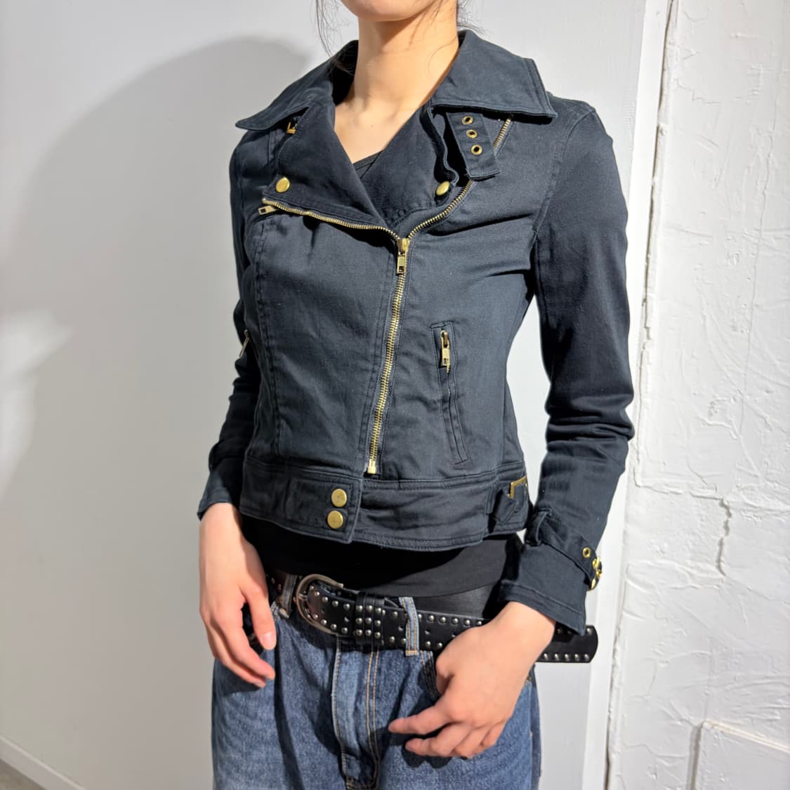 Dress up 코튼 라이더 자켓 상품이미지2