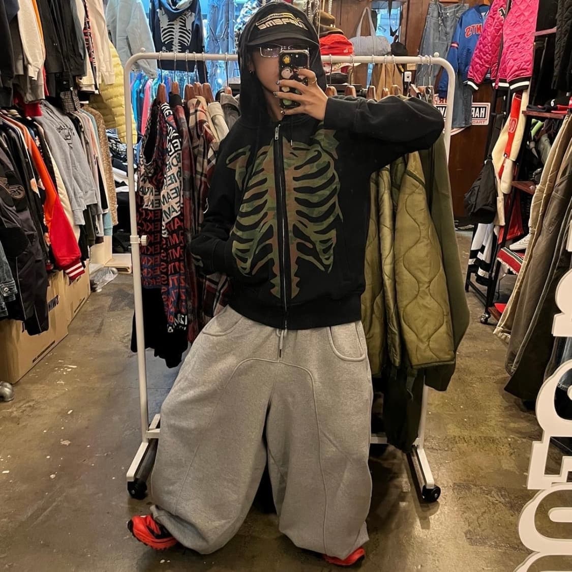 밴슨 레더 본 카모 후드 집업 상품이미지6