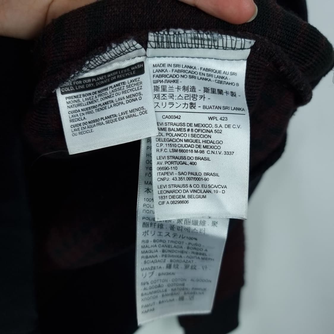 리바이스 체크 패턴 오버핏 뽀글이 후리스 후드티 M16601 상품이미지8