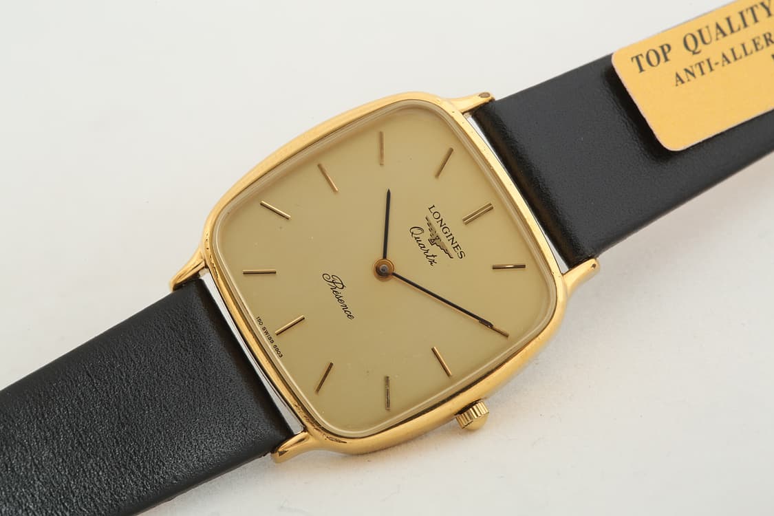 빈티지 론진 프레장스 Longines 골드 다이얼 쿼츠 시계 L150.4 상품이미지2