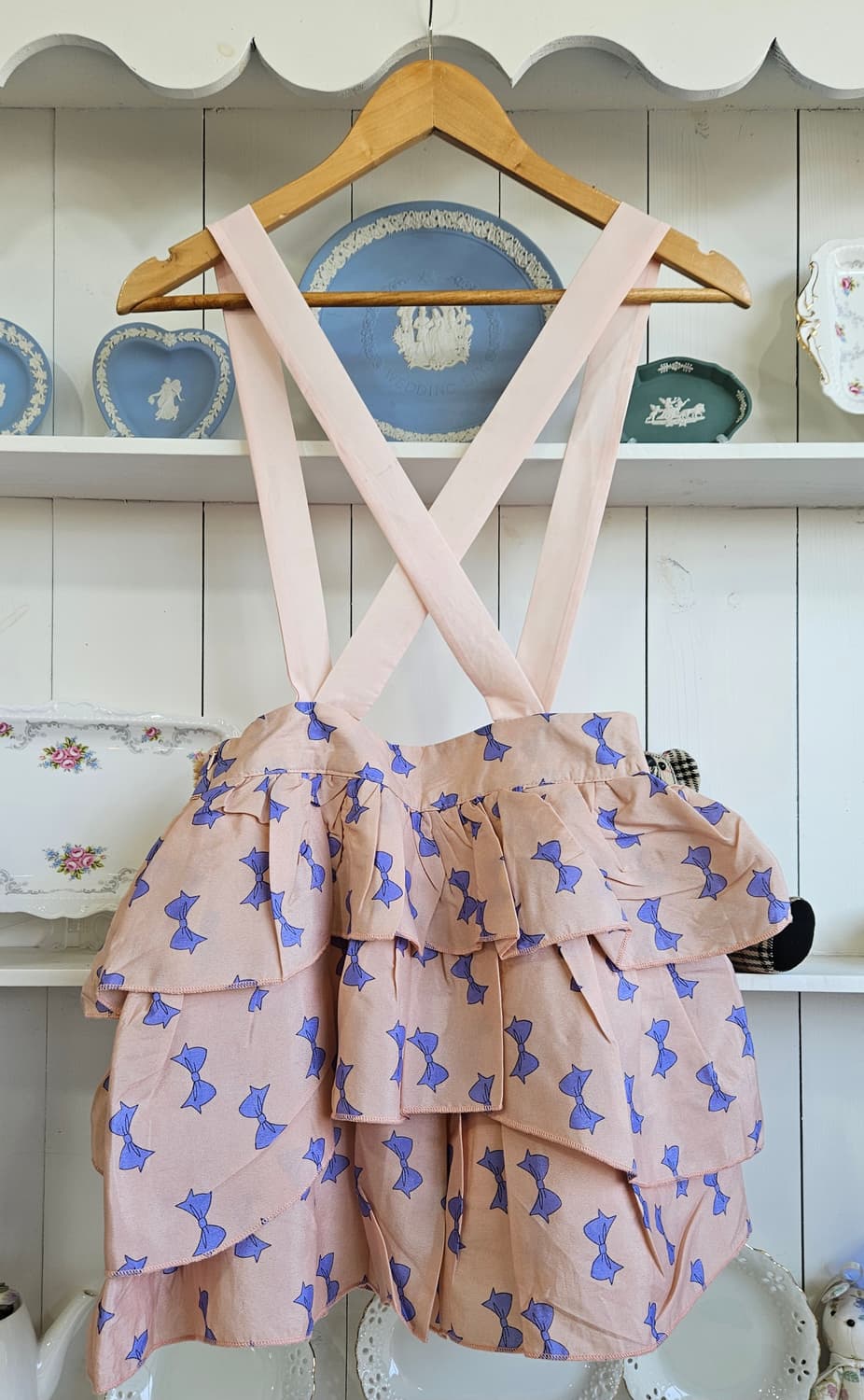 프릴 리본 멜빵 스커트 상품이미지6