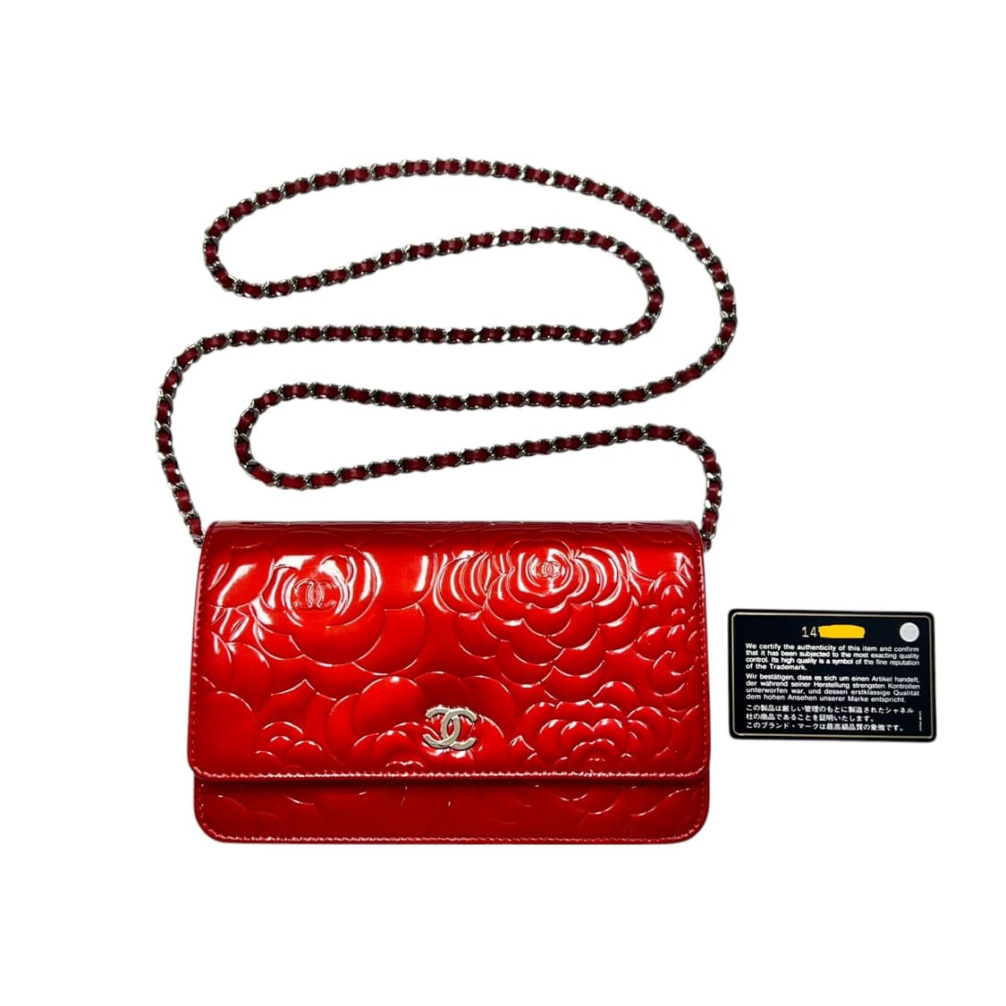 샤넬 레드 까멜리아 페이턴트 woc. 웍 카멜리아 상품이미지1